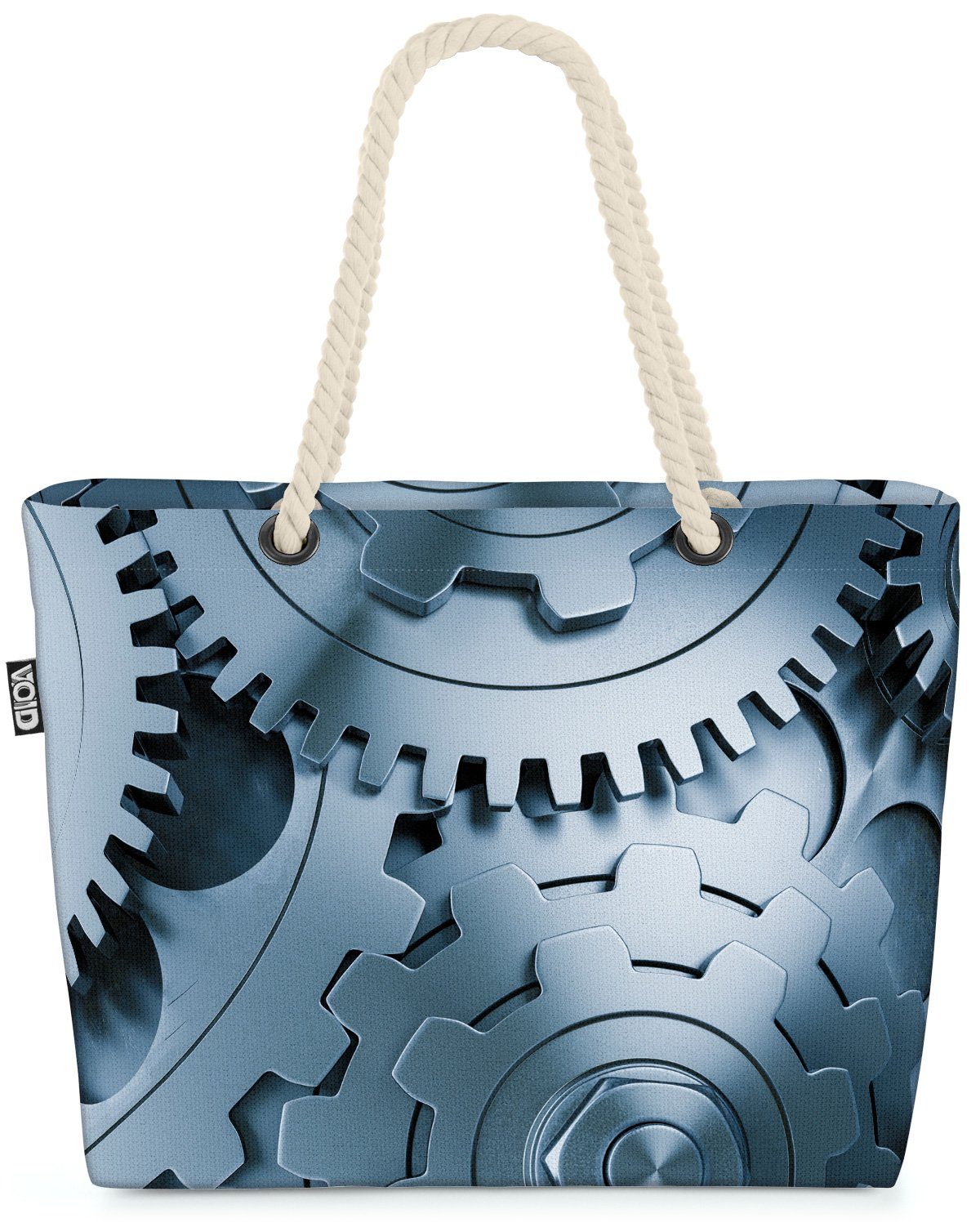 VOID Strandtasche (1-tlg), Zahnräder Maschine Motor Zahnräder Maschine Motorb Räder Motor 3D Met