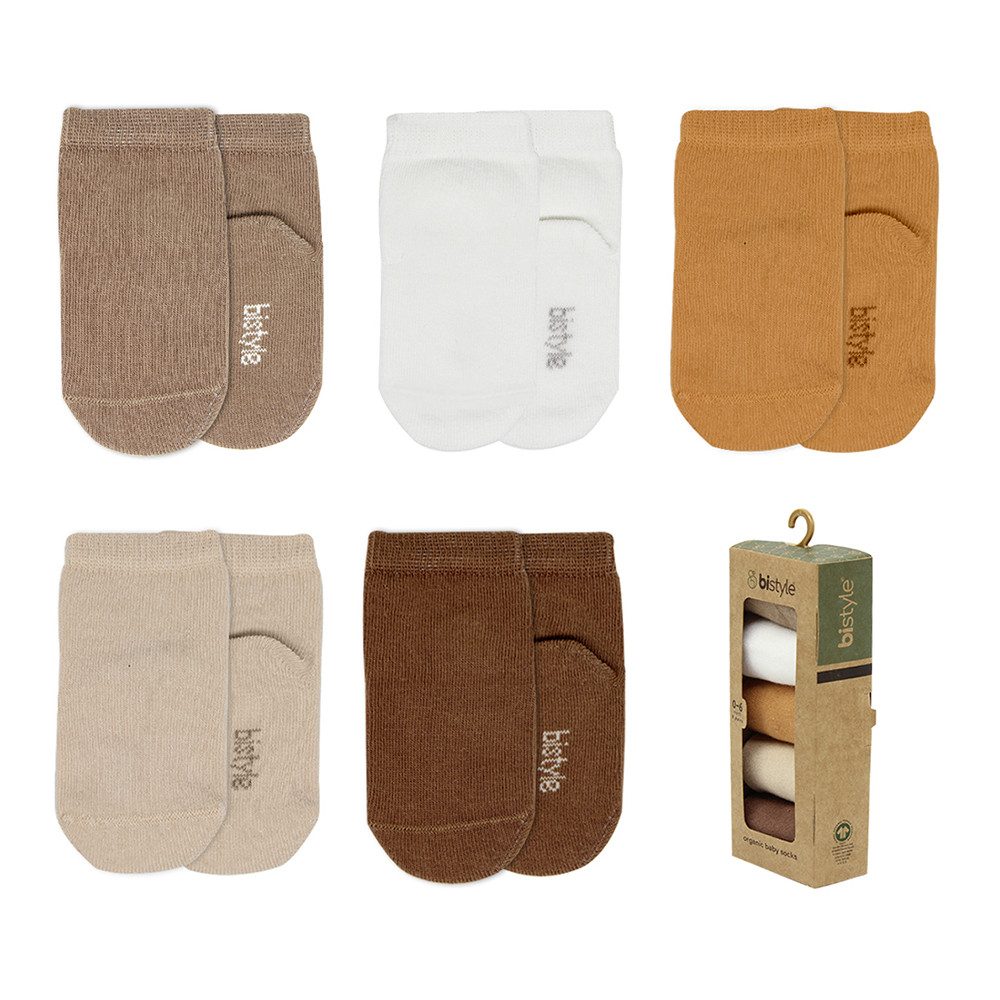 bistyle Basicsocken für Babys Neugeborene Babysocken Jungen Mädchen Kurzsocken 0-6 Monate (5-Paar, 5er Pack)