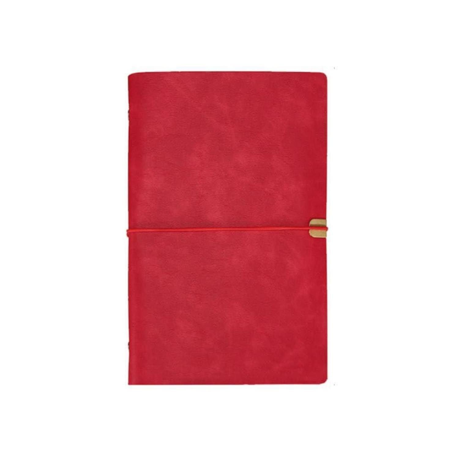 LuxusKollektion Notizbuch Notizbuch A6 6-Loch rot nachfüllbar in Lederoptik