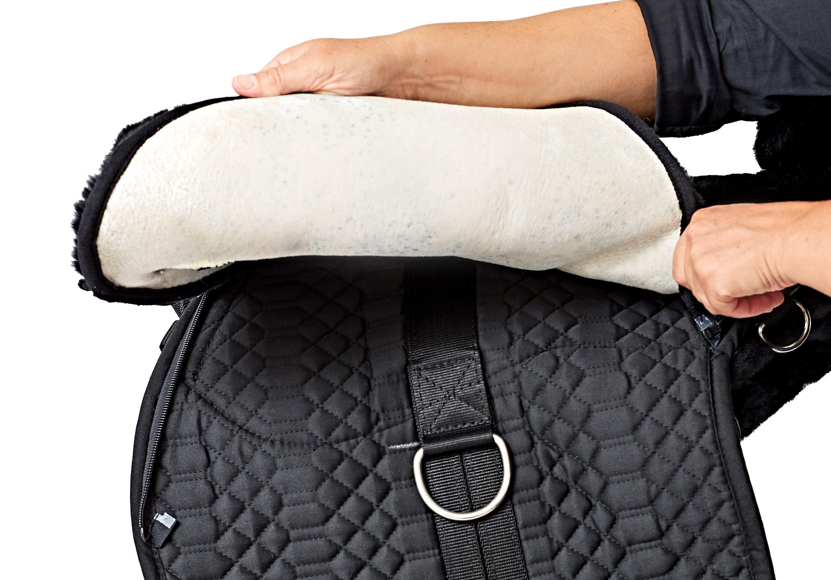 Engel Reitsport Dressursattel Fellsattel aus echtem Lammfell und robustem Steppstoff aufpolsterbar, (1-St)