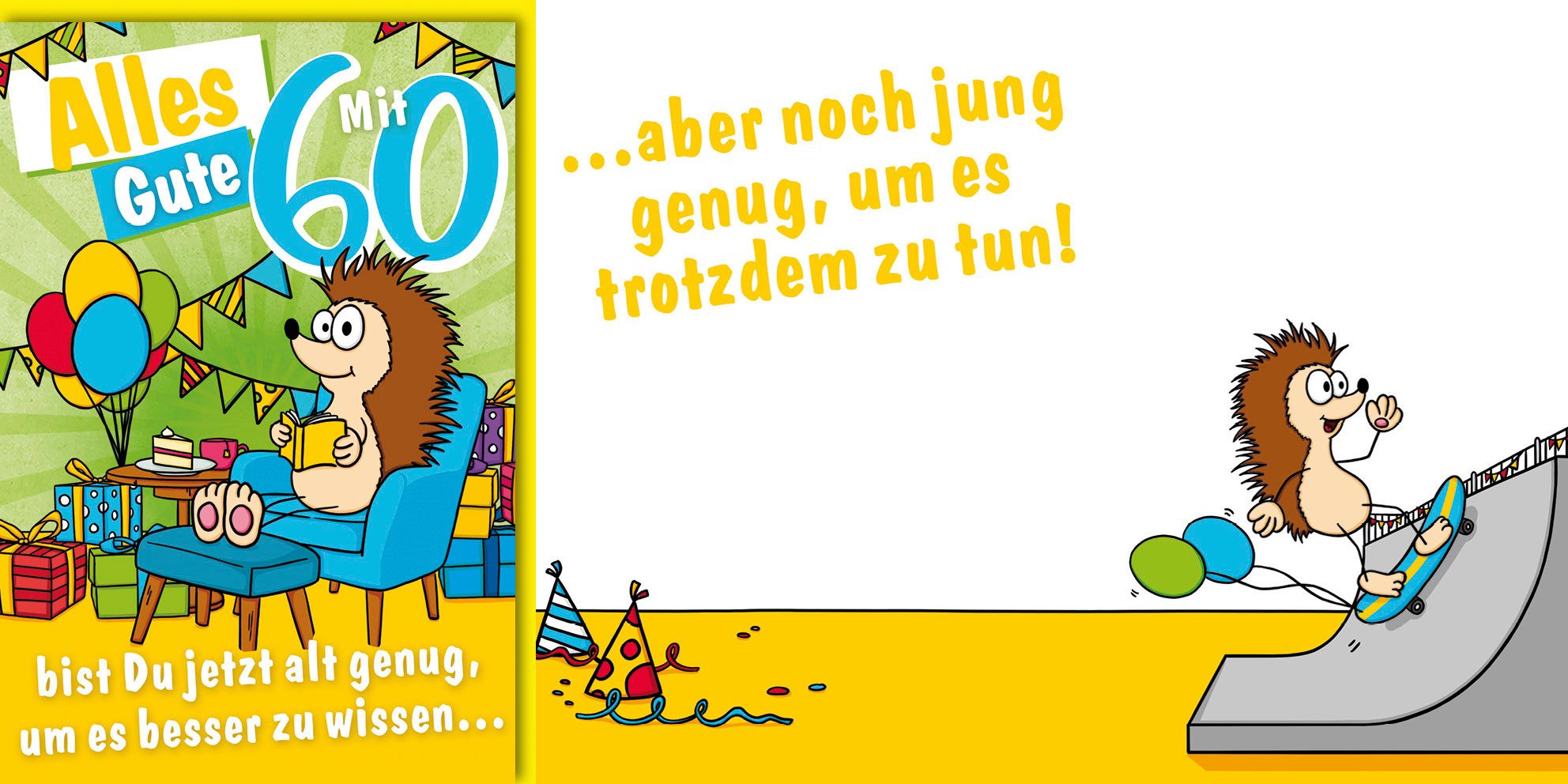 Verlag Dominique Grußkarten 60. Geburtstag Humor Karte mit Umschlag