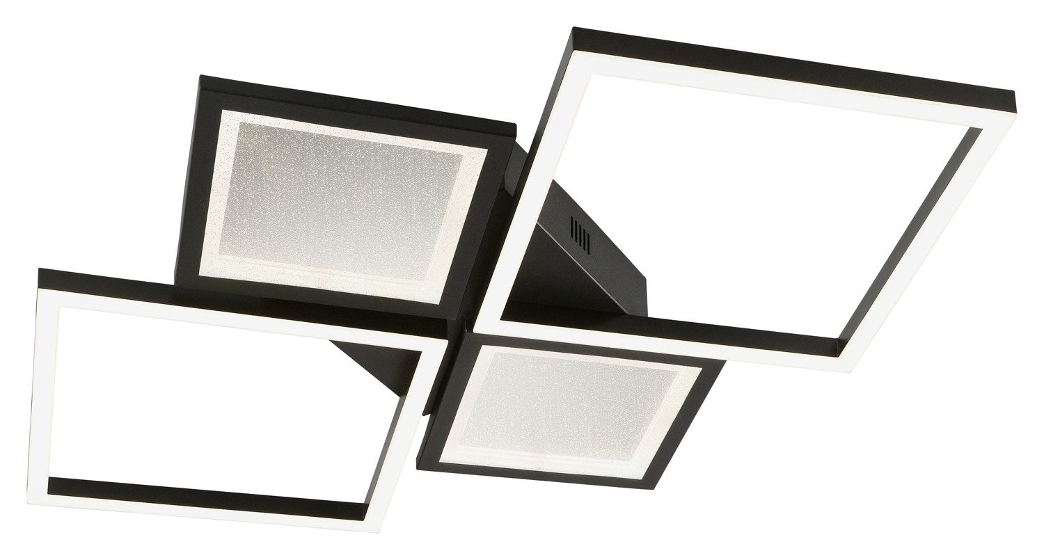 casa NOVA LED Deckenleuchte FAY, 4-flammig, Schwarz, Weiß, Eisen, Kunststoff, Dimmfunktion, LED fest integriert, Neutralweiß, LED Deckenlampe
