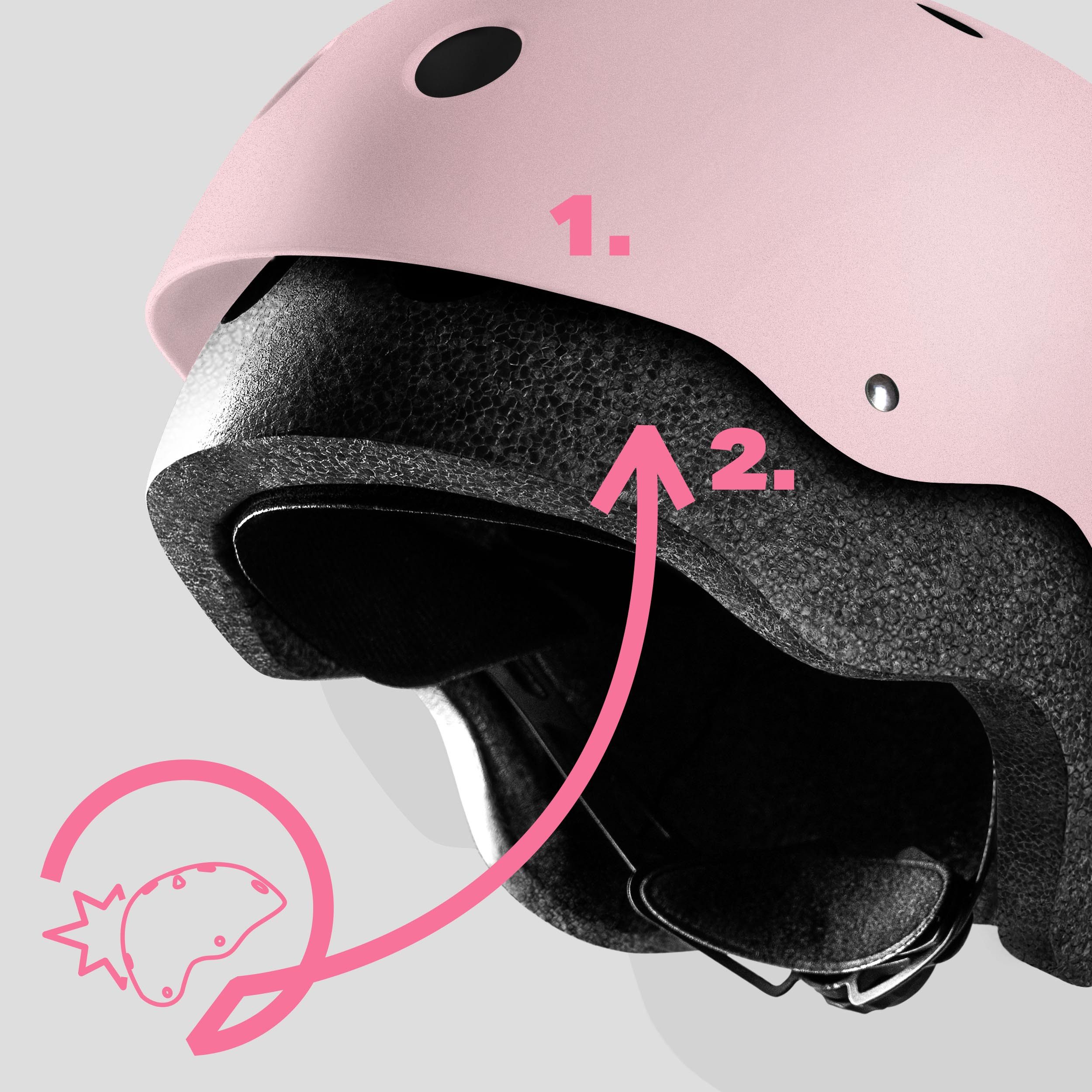 Movino Skatehelm Schutzhelm MOVINO ELEMENT Fahrrad Inliner Scooter Dial-Fit ABS EPS