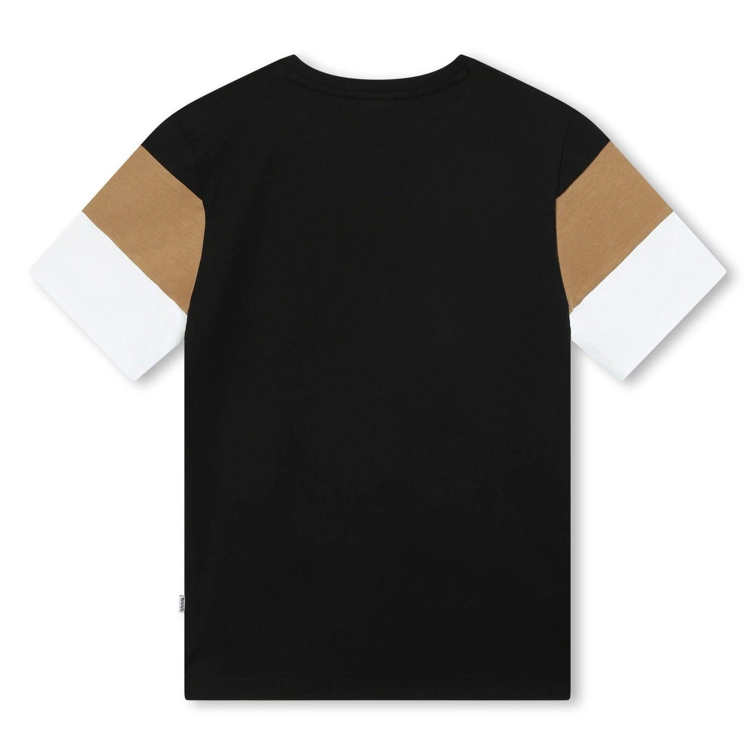 BOSS T-Shirt BOSS Kids Kurzarm T-Shirt Farbblock mehrfarbig mit Logo