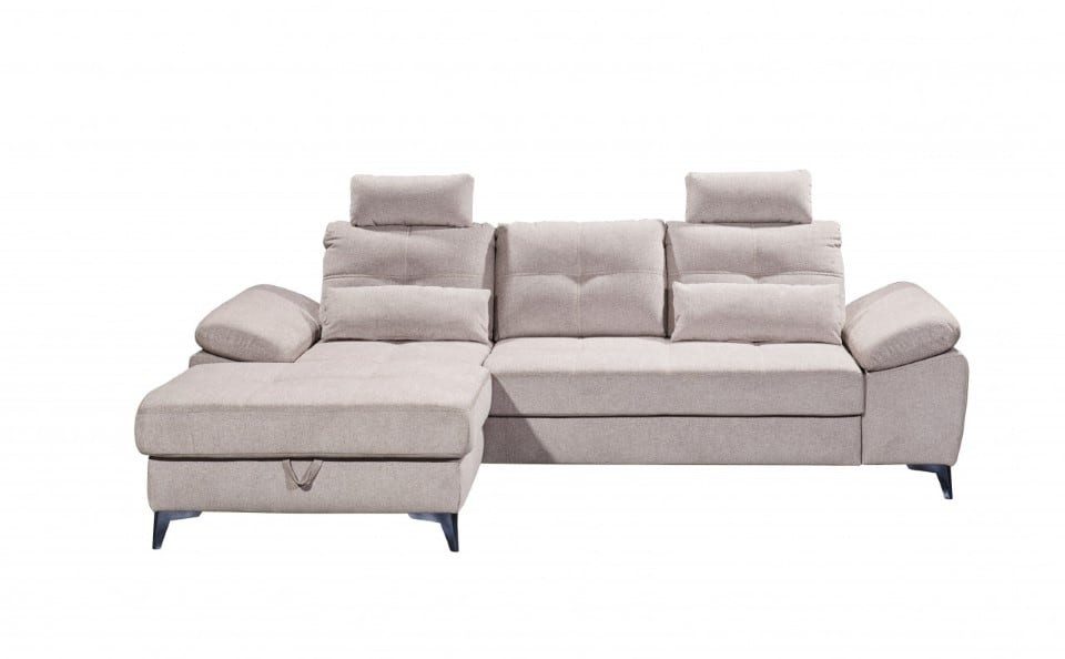 ED EXCITING DESIGN Ecksofa "Auckland L-Form mit Bettfunktion, Bettkasten", günstig online kaufen