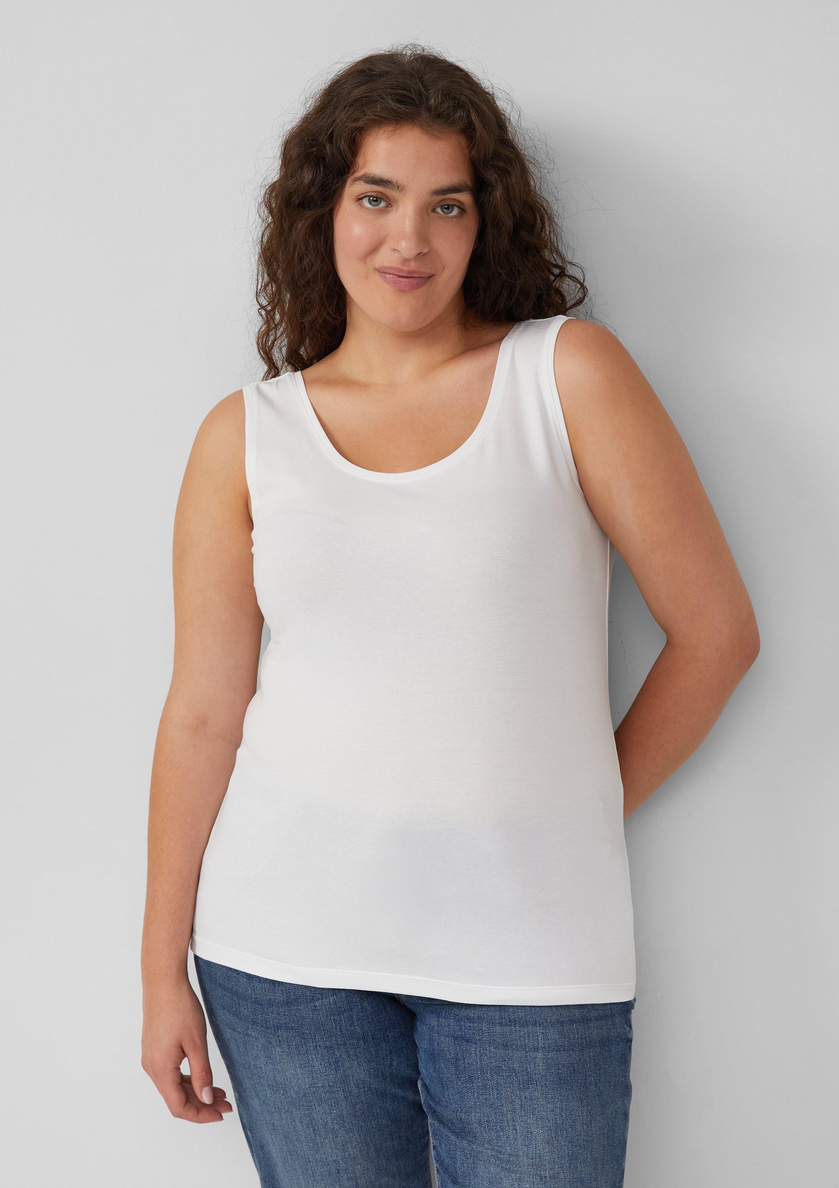 Shirttop Schmal geschnittenes Tanktop aus Baumwollmix