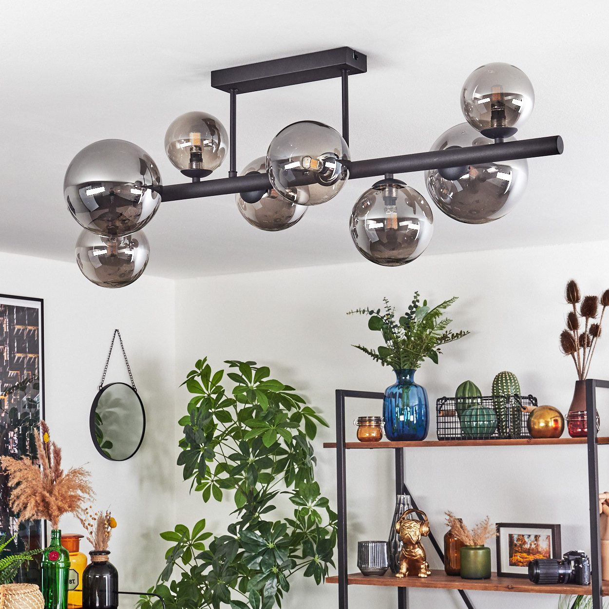 hofstein Deckenleuchte Deckenlampe aus Metall/Glas in günstig online kaufen