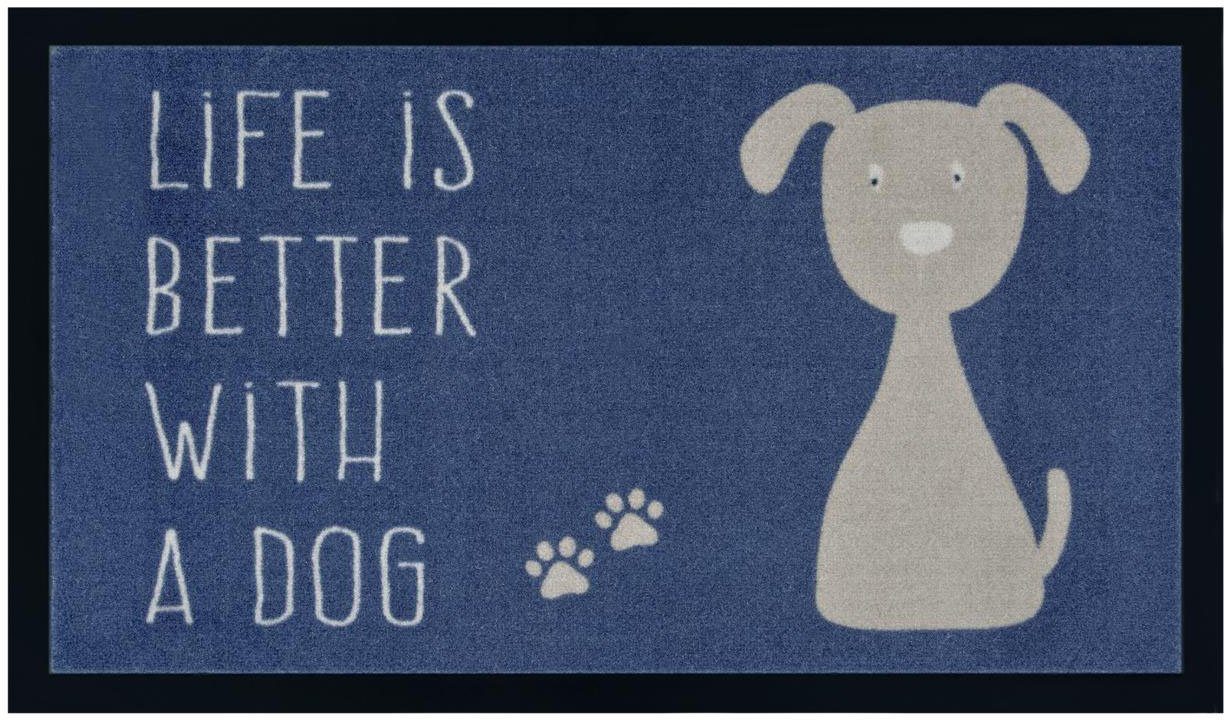 my home Fußmatte Hund, Türmatte, rechteckig, Höhe: 5 mm, Rutschfest, Tiermotiv, Dog, mit Spruch, Robust, Pflegeleicht