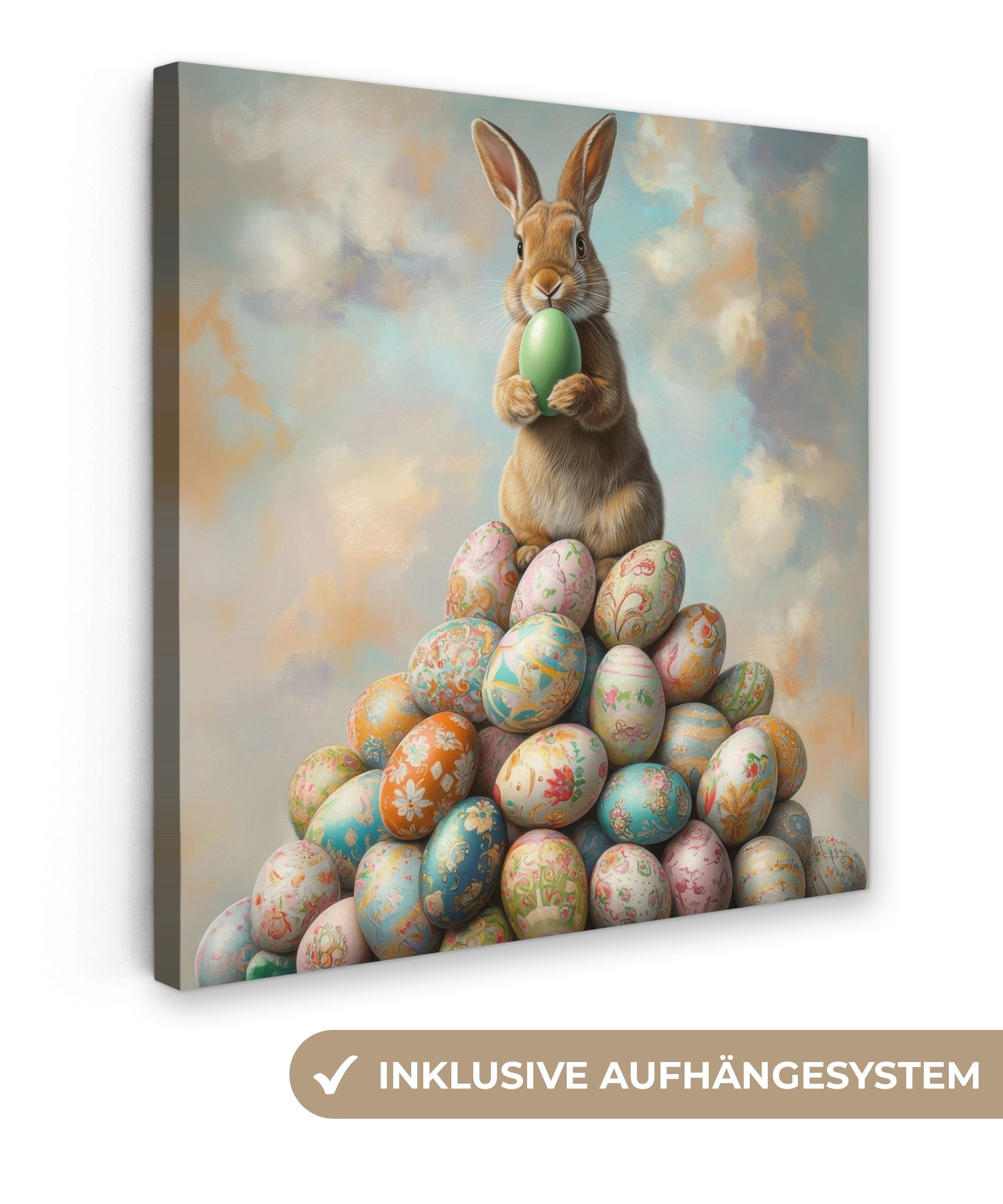 OneMillionCanvasses® Leinwandbild Kaninchen - Eier - günstig online kaufen