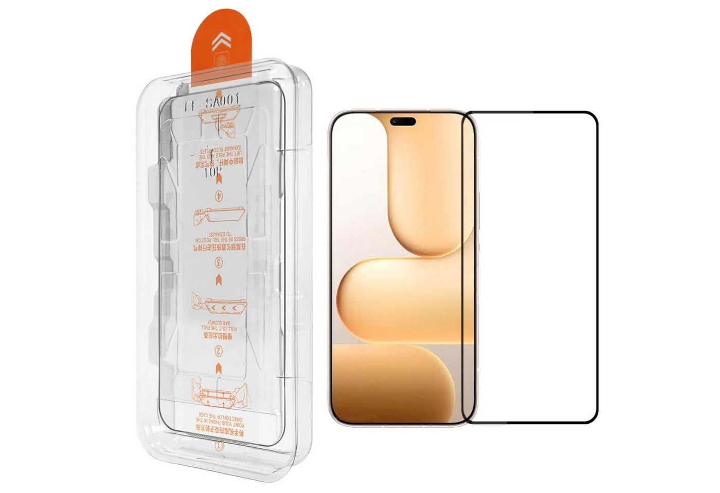 Wigento Displayschutzglas Easy Install für Honor 600 Montage 3D H9 Schutz Hartglas Anbringhilfe für Honor 600, Selbstmontage Ausrichtungsgehäuse