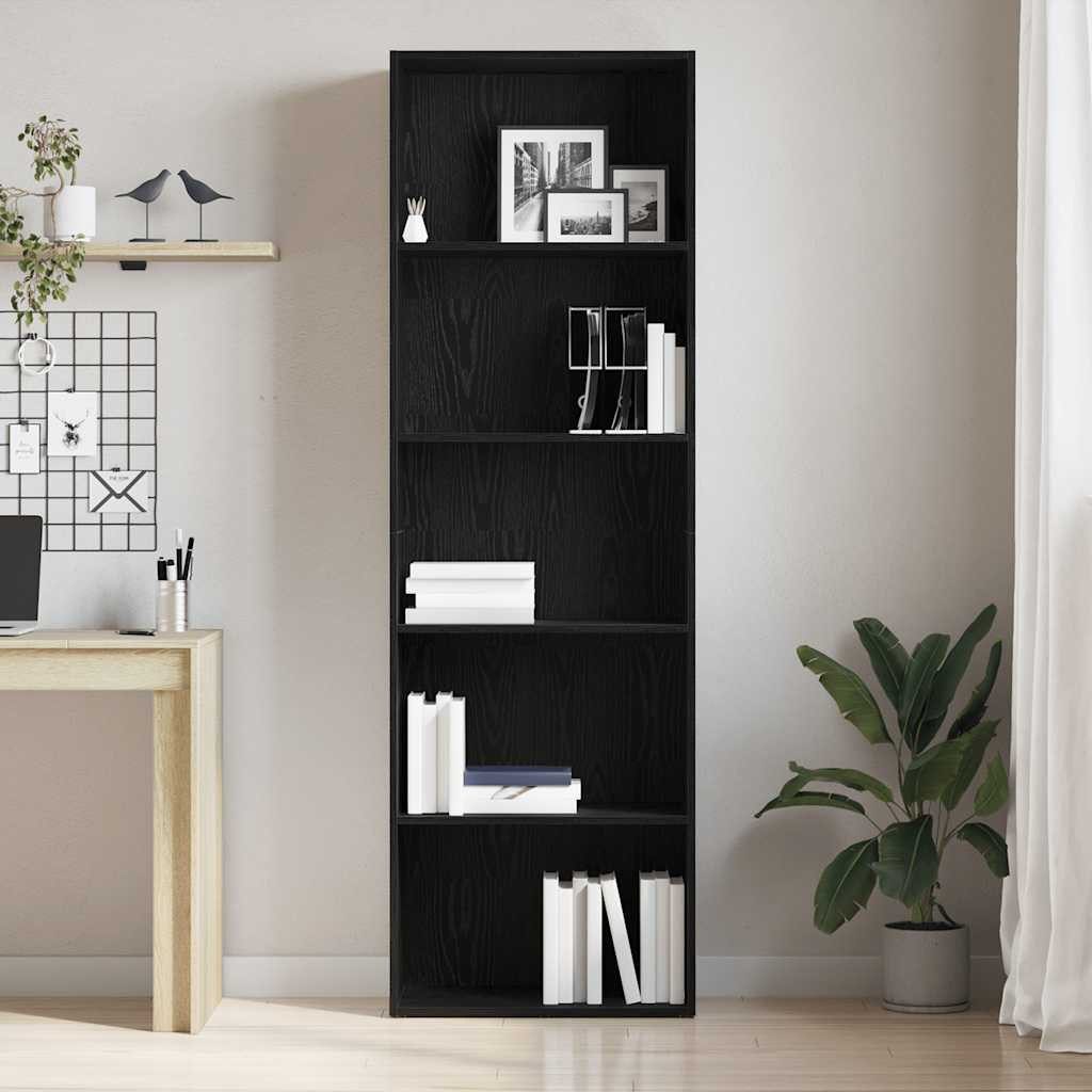 vidaXL Bücherregal Bücherregal Schwarz Eichen-Optik 60x30x189 günstig online kaufen