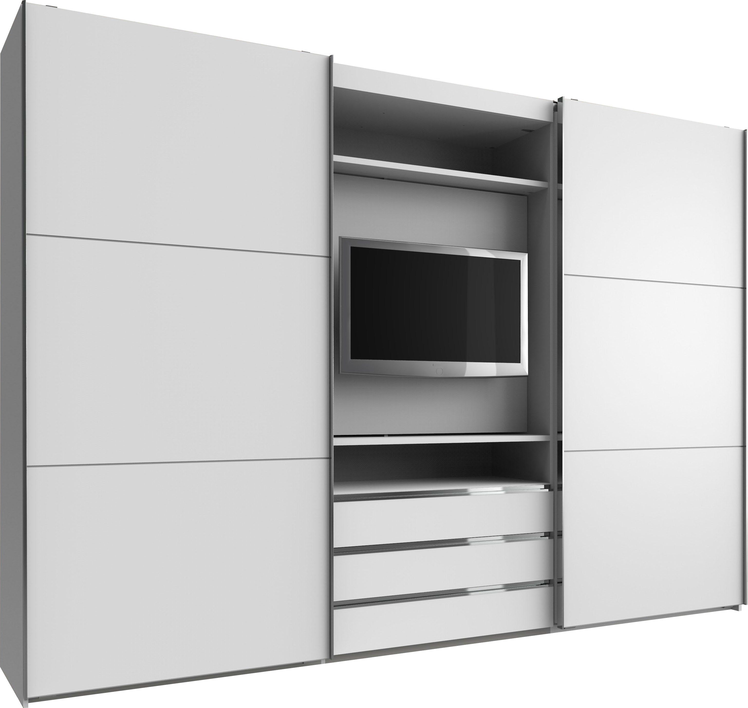 Magic Schwebetürenschrank Fresh drehbaren mit weiß TV-Element Go To