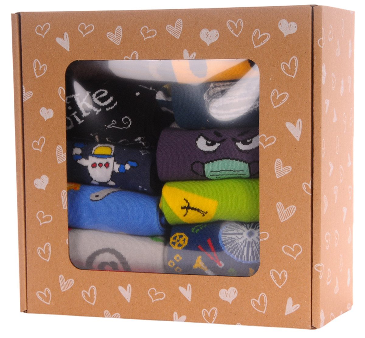 Martinex Socken Großpackung Bunte Socken Socks 12er Pack Box lustig witzig (im Box, 12 Paar)