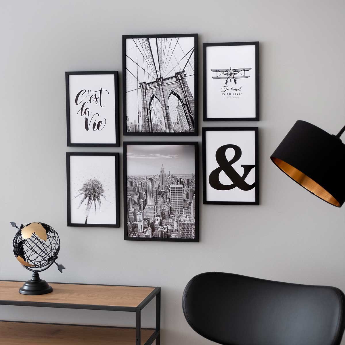 PHOTOLINI Bilderrahmen 6er Set Modern Schmal günstig online kaufen