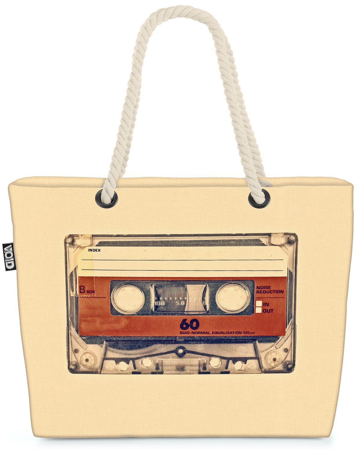 VOID Strandtasche (1-tlg), Retro Musik Kassette DJ retro jahrgang kassette audio tape musik komp