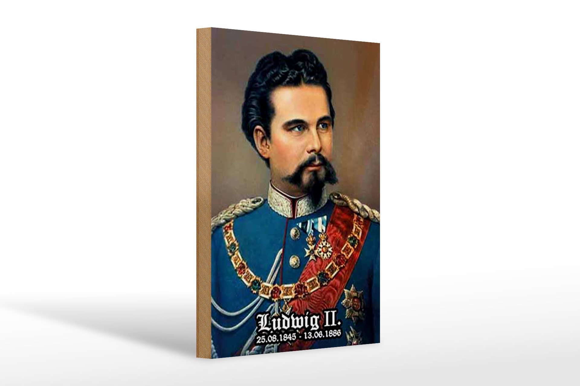 Holzbild Portrait 20x30cm Nostalgie König Ludwig II