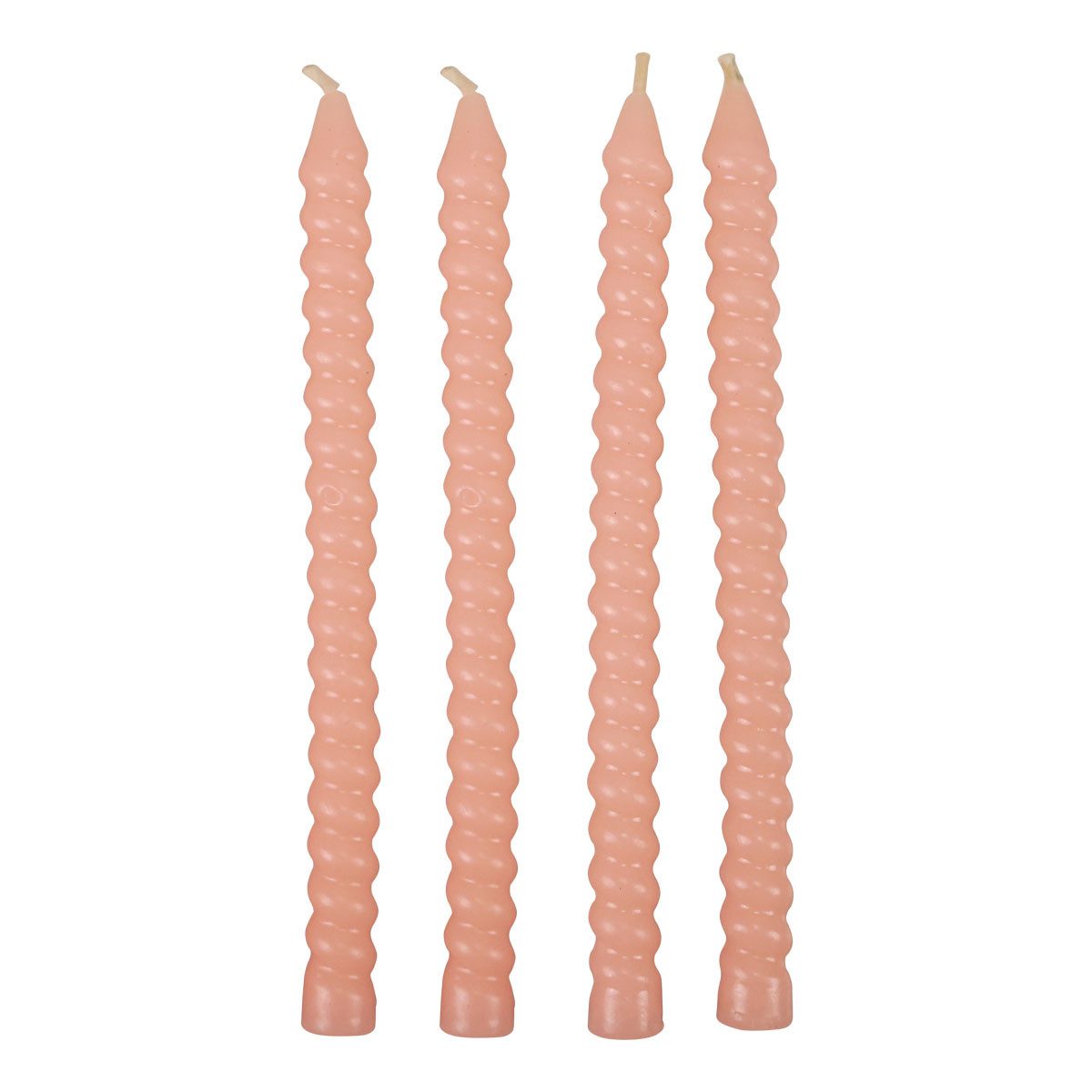 edelman Spitzkerze Gedrehte Spiralkerzen Hellrosa 18cm Stabkerzen Set 4 Stück Deko