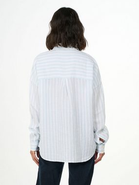 KnowledgeCotton Apparel Langarmhemd Linen Striped loose A-Shape Shirt