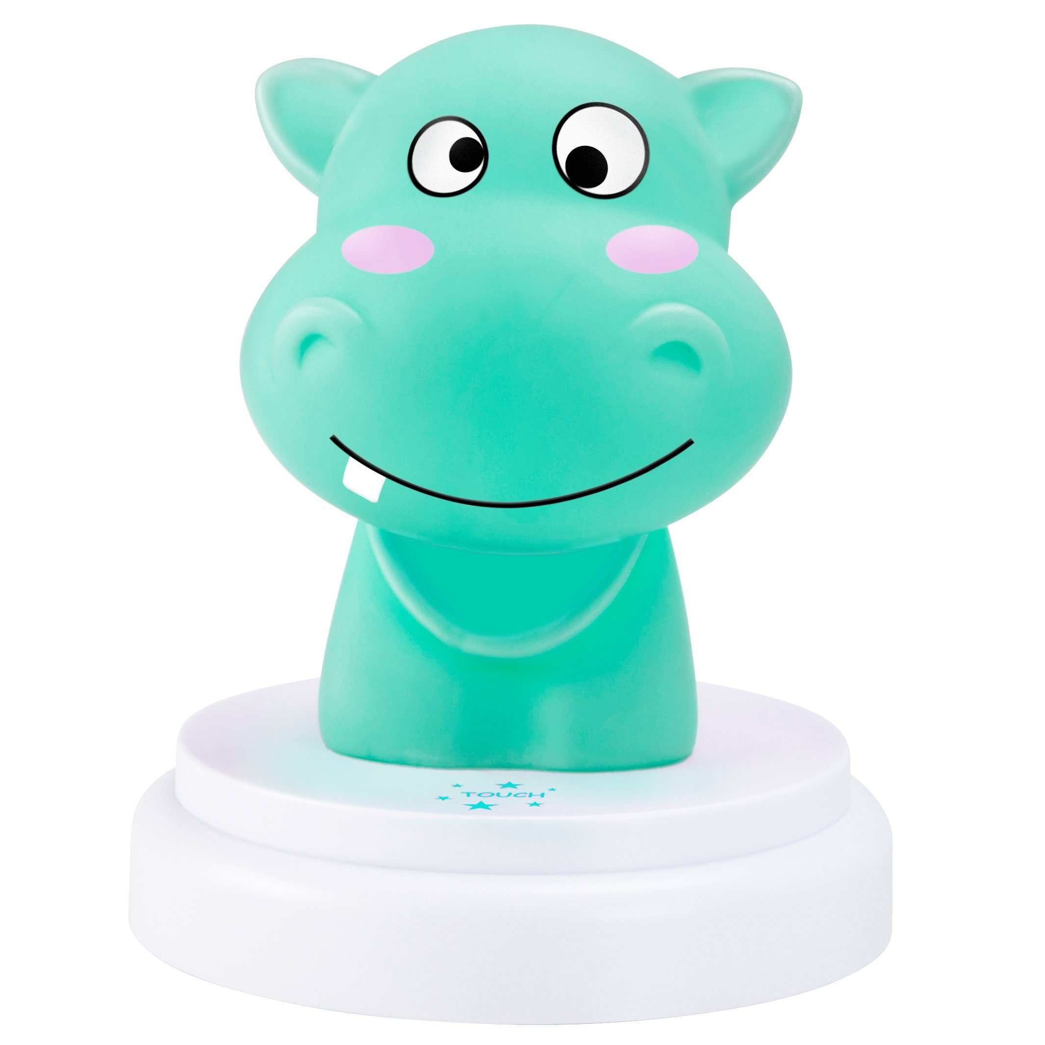 Alecto LED Nachtlicht SILLY HIPPO, Blau, Blau, freundliches Nilpferd Schlafhilfe, auto. Abschaltung 30min-Touch-Taste