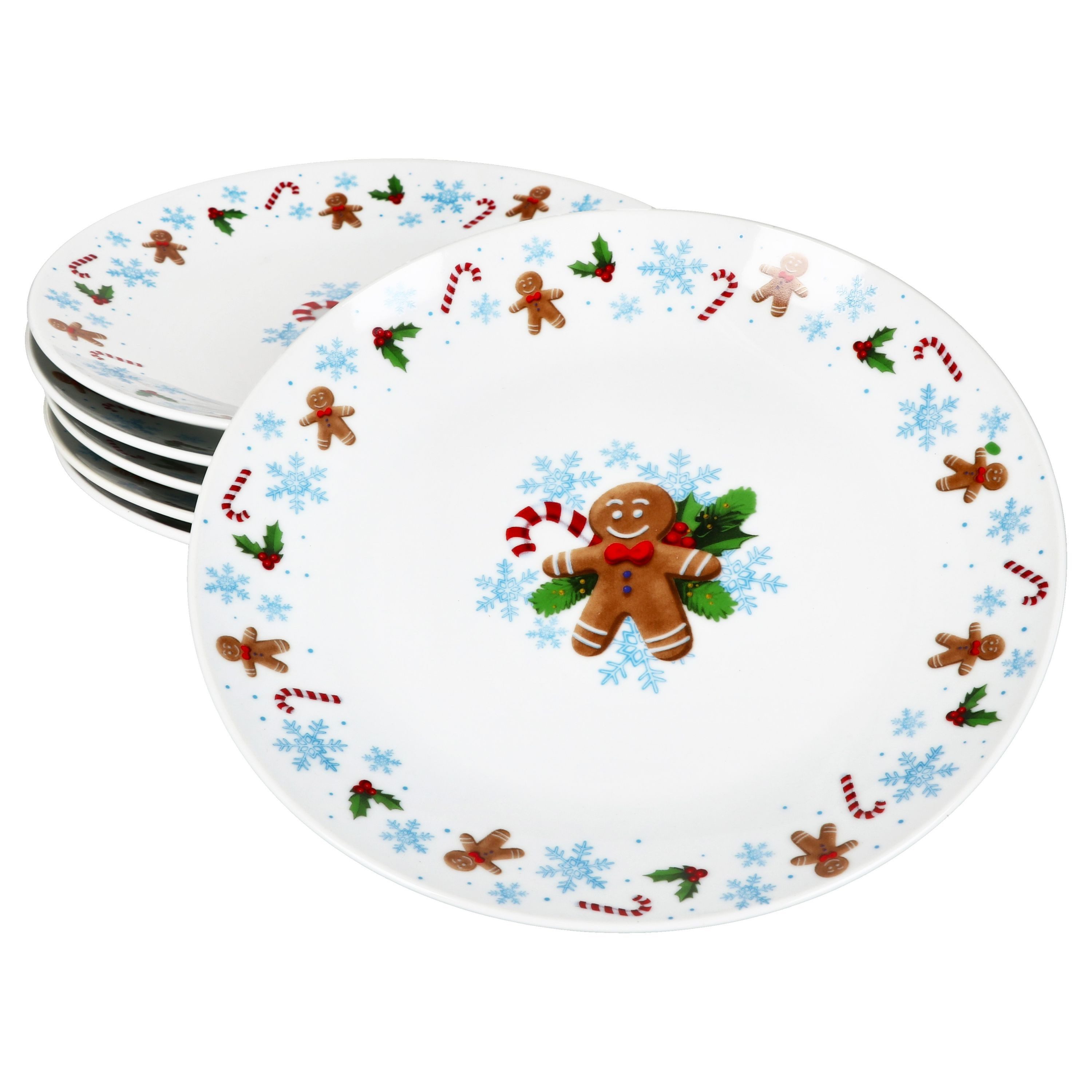 Frühstücksteller 6x Candyman Kuchenteller Porzellan 6 Pers. Dessert-Teller Weihnachten
