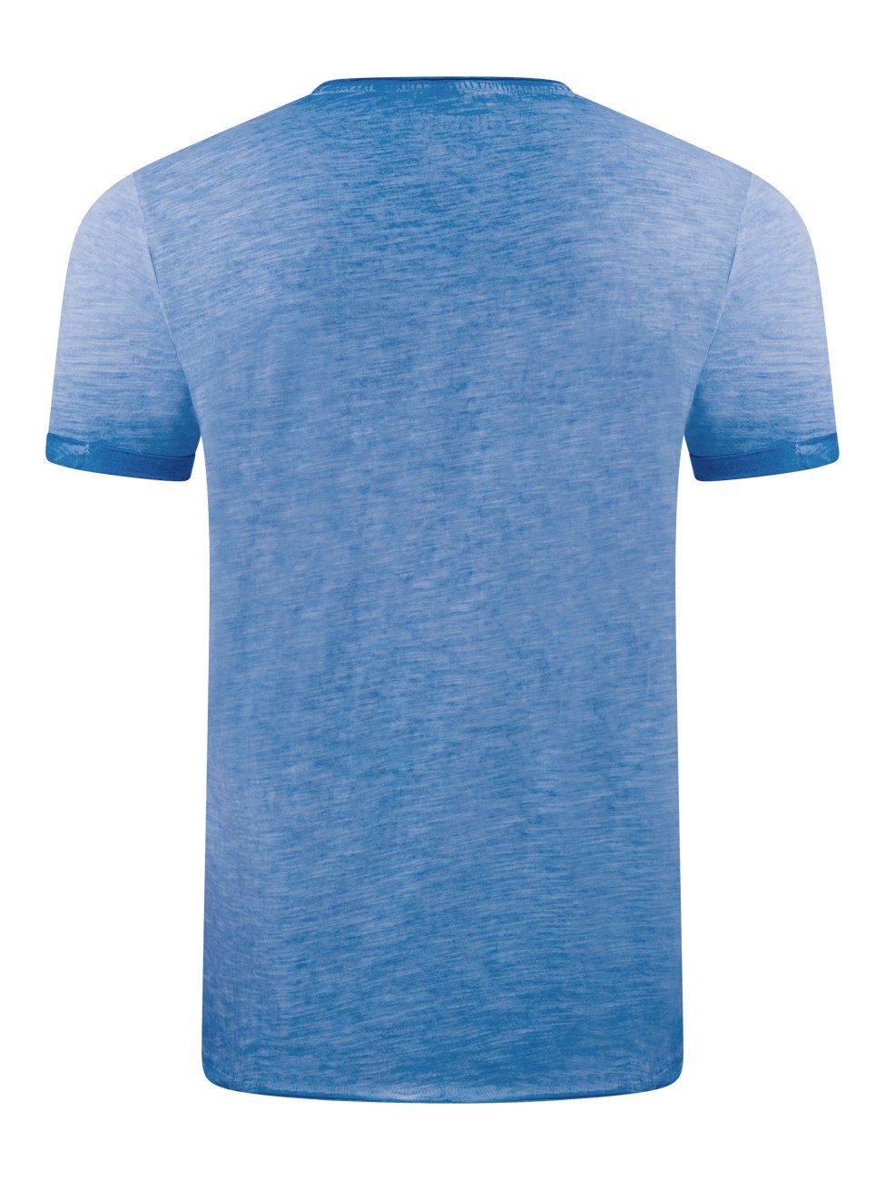 Fit Regular T-Shirt Shirt Baumwolle RIVMatteo (19300) Tee Herren Blue mit riverso aus Basic (1-tlg) Rundhalsausschnitt Basic Shirt 100% Kurzarm Middle