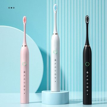 yozhiqu Elektrische Zahnbürste vollautomatische, wasserfeste elektrische Zahnbürste für Erwachsene, 4 Bürstenköpfe und 6 Reinigungsmodi, Tiefenreinigung, wasserdicht,Ipx7