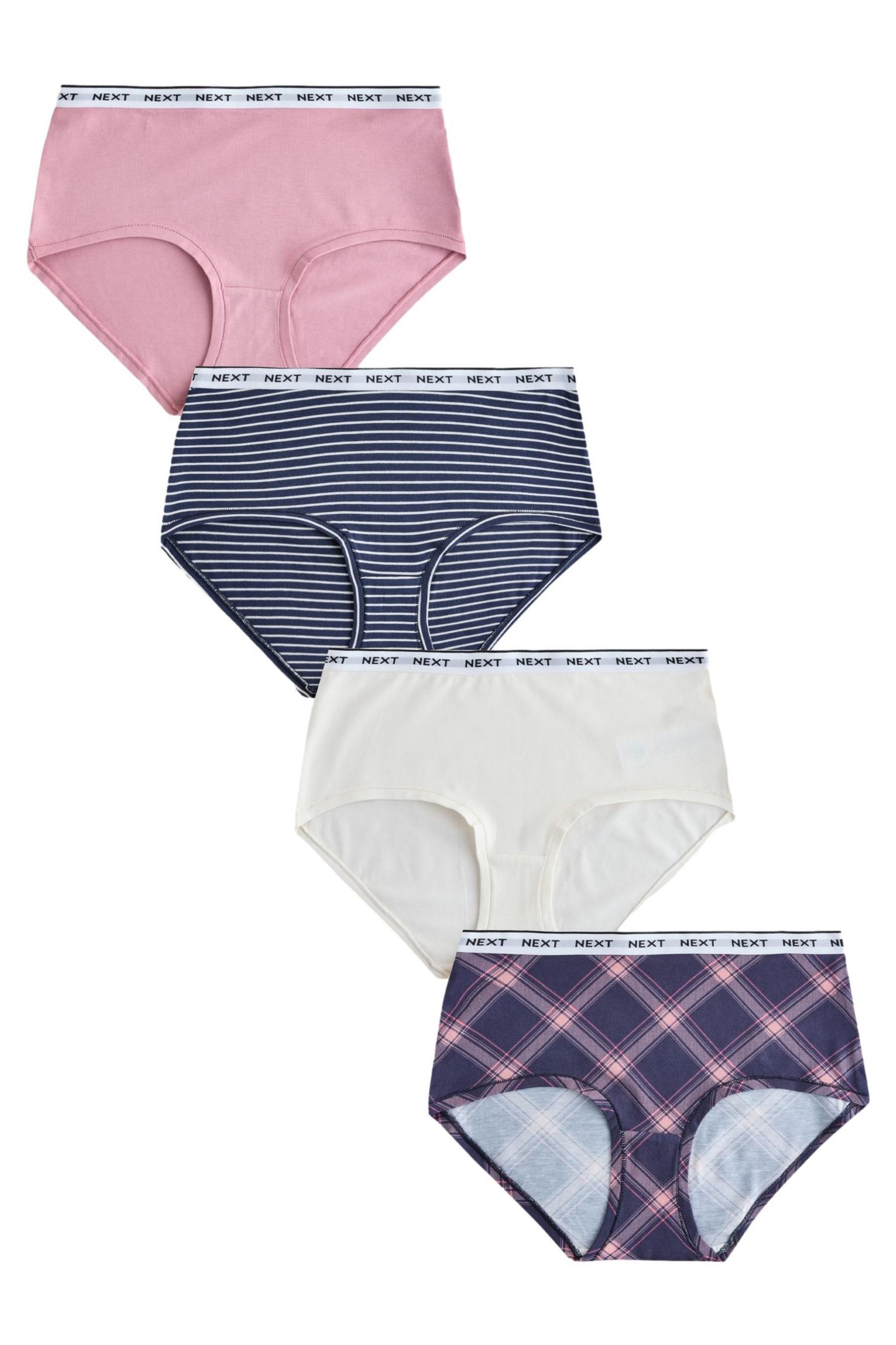 Midislip Slips aus Baumwollmodal mit Logo im 4er-Pack, Midi