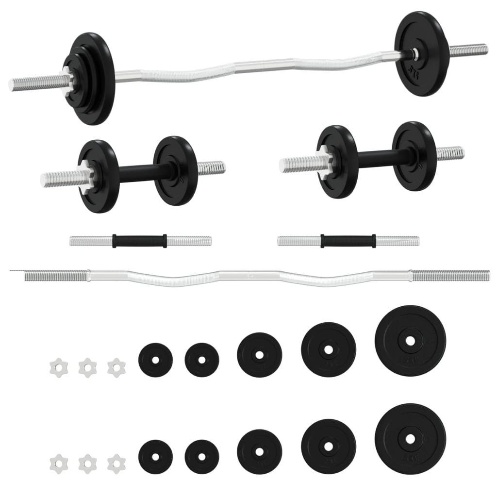 Kurzhantel-Set und kg Kraftspo vidaXL Hantel Fitness Training Gewicht 30 Langhantel-