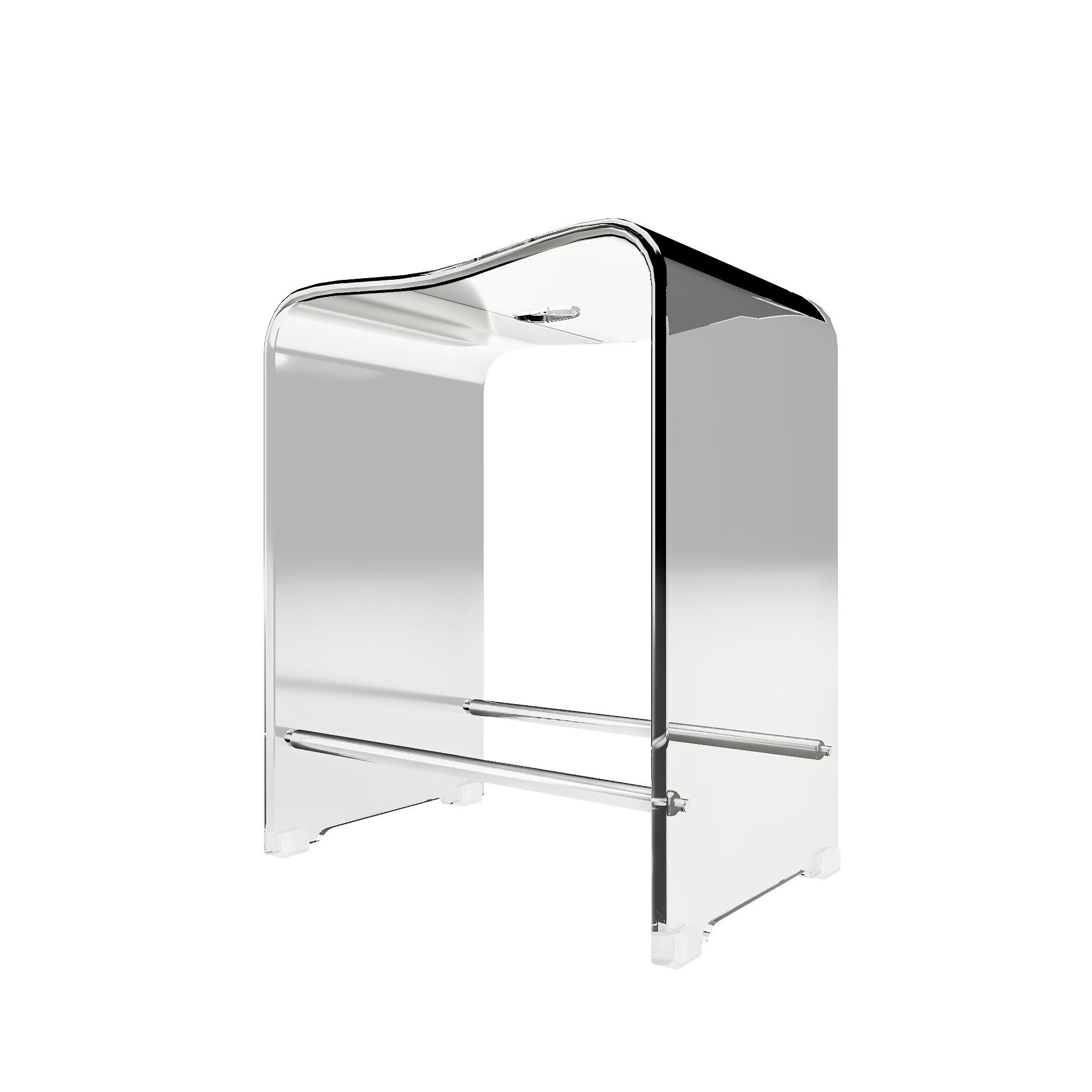 Schulte Dusch- und Badhocker aus Acrylglas, belastbar bis 130,00 kg, ergonomisch geformt, rutsch- und standfest