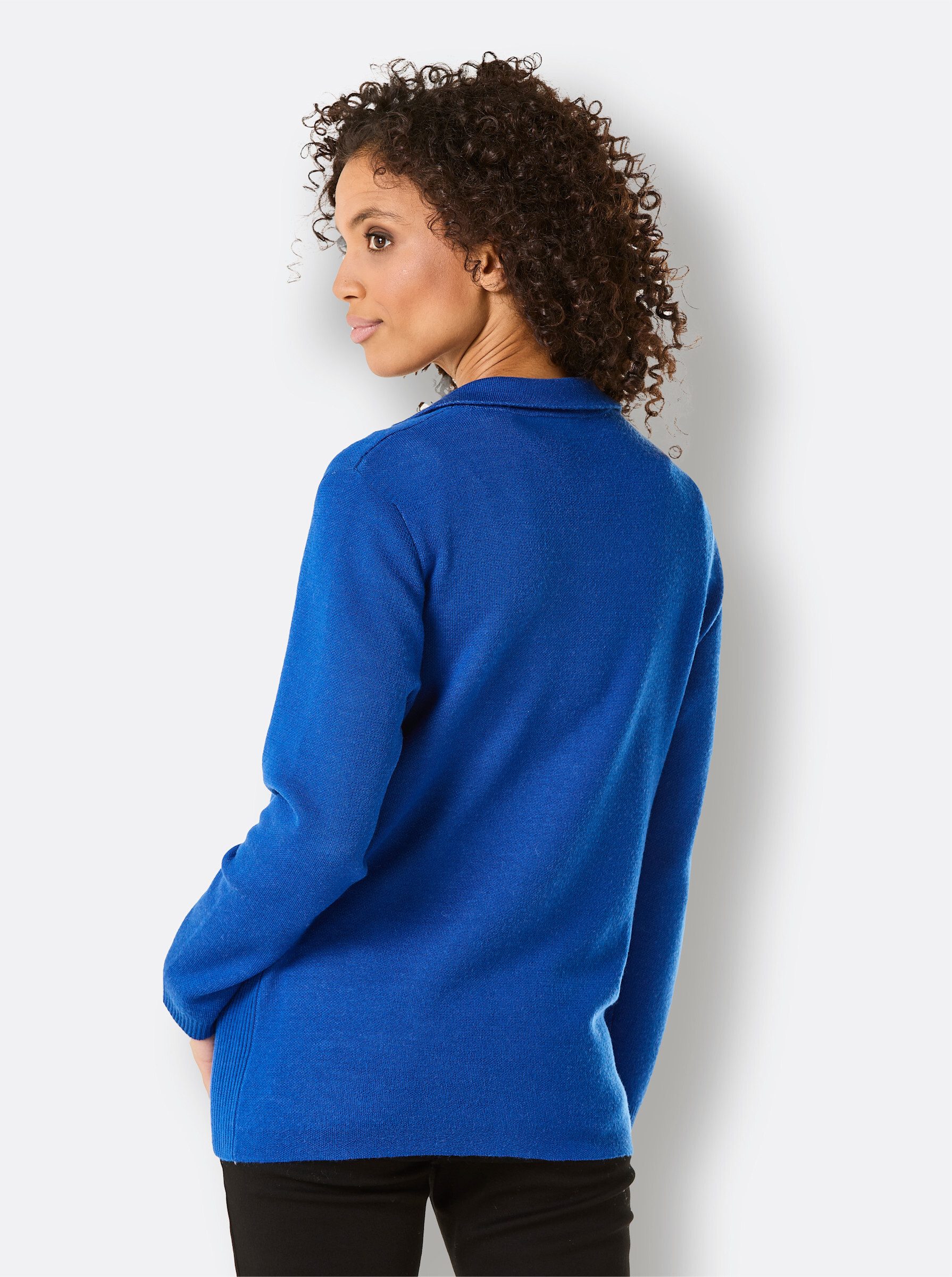 creation L Strickjacke Merino-Strickblazer Langarm Feinstrick, Jacquard günstig online kaufen