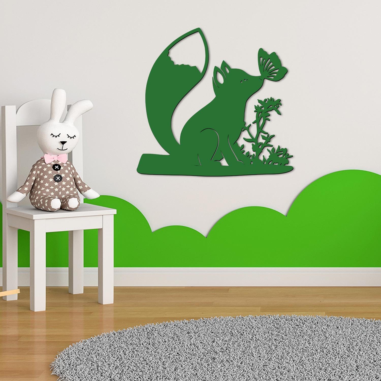 Grün Fuchs Ohne fest Namofactur Schmetterling Wand Zugschalter/Stern, Dekolicht Deko Kinderzimmer, Warmweiß LED Nachtlicht integriert, LED