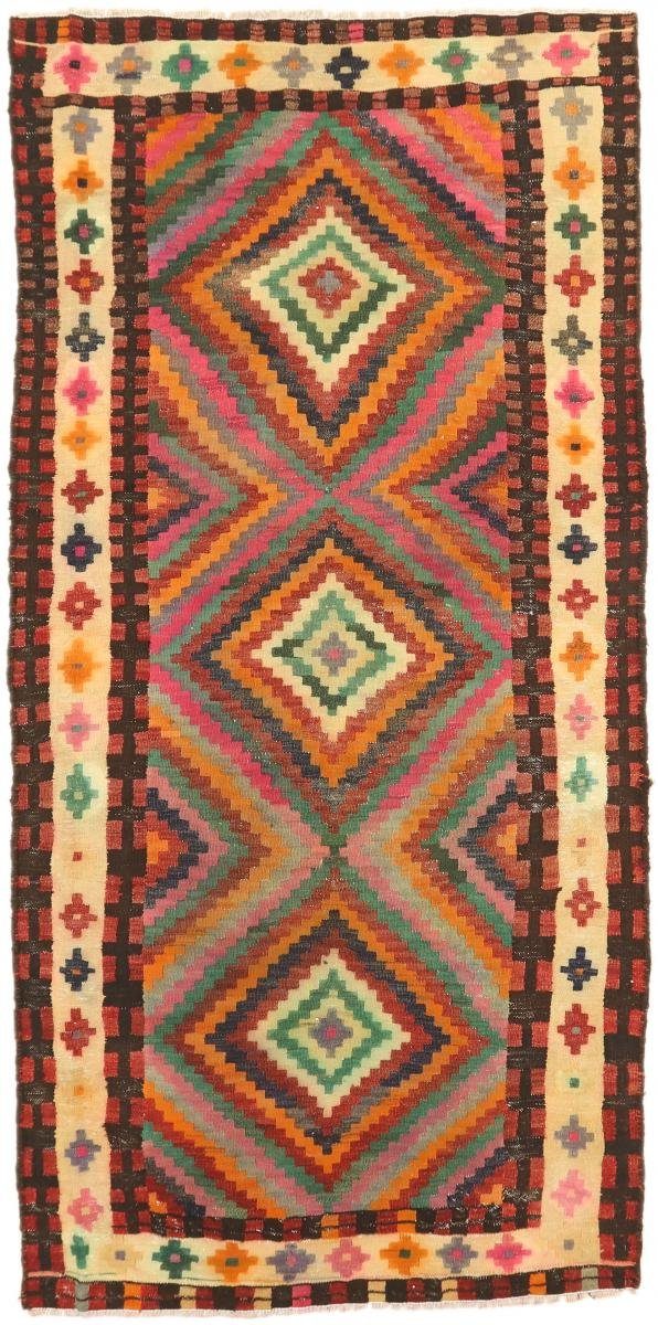 Orientteppich Kelim Fars Azerbaijan Antik 144x298 Handgewebter Orientteppich, Nain Trading, rechteckig, Höhe: 4 mm