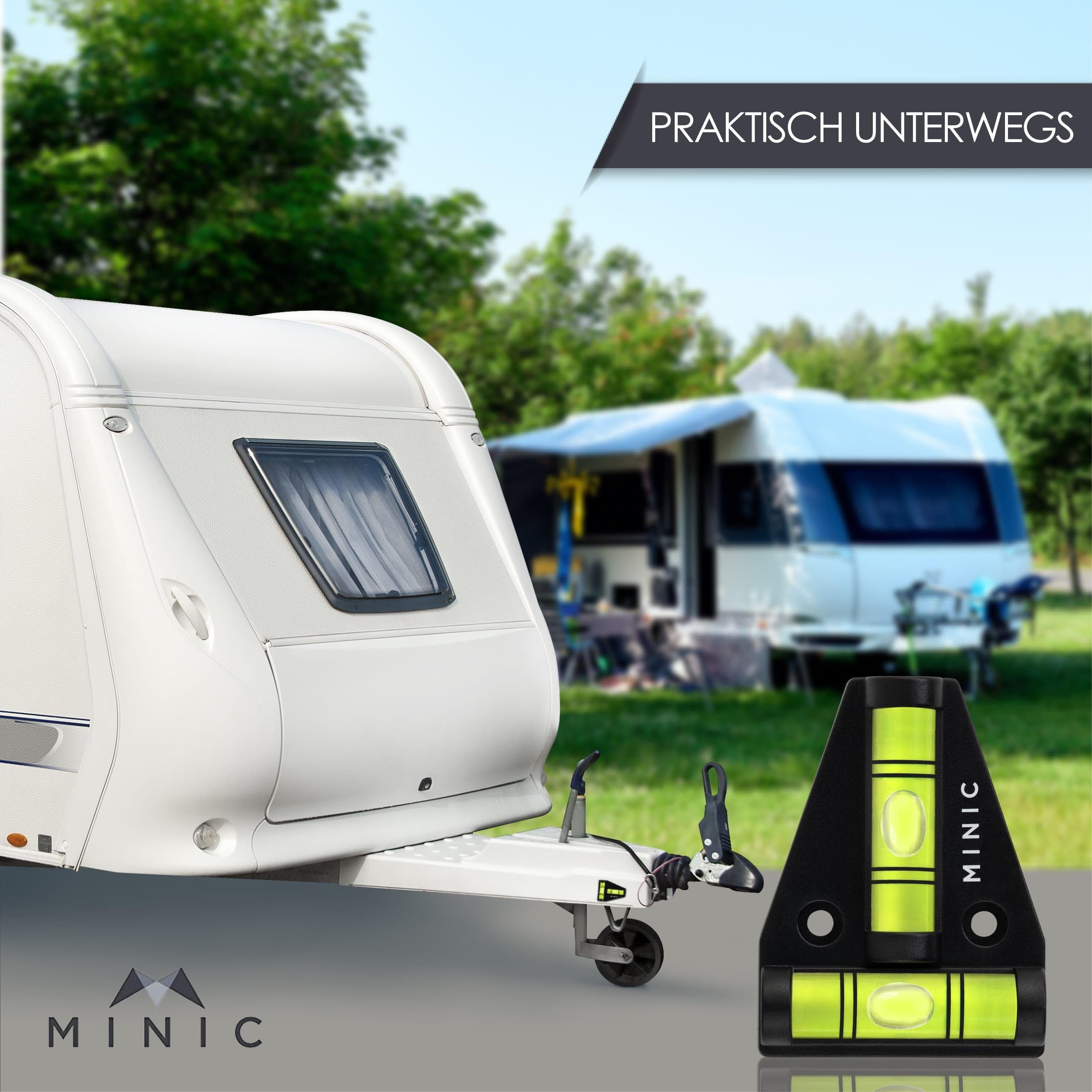MINIC Wasserwaage Kreuzwasserwaage - Strapazierfähig und Bruchsicher, (Wohnmobil Zubehör, 1 St., Wohnwagen Gadgets - mini Wasserwaage - Ducato Camping Zubehör I – Bild 5 von 5
