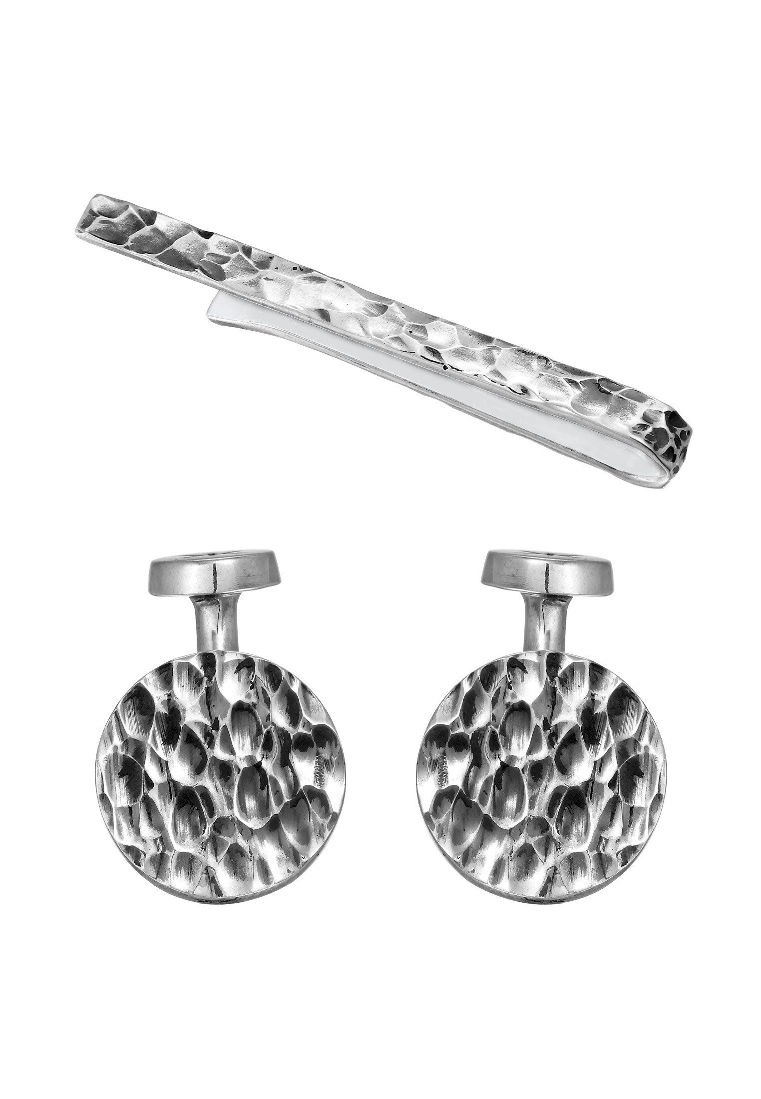 Kuzzoi Manschettenknöpfe Manschettenknöpfe Krawattennadel Set Silber