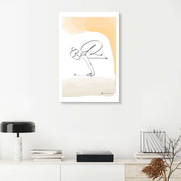 Posterlounge Forex-Bild Yoga In Art, Die Krähe (Bakasana), Fitnessraum Minimalistisch Grafikdesign