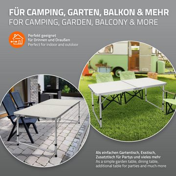 ECD Germany Campingtisch Campingmöbel Klappmöbel Klapptisch Falttisch, Weiß 120cm Alu-Rahmen MDF