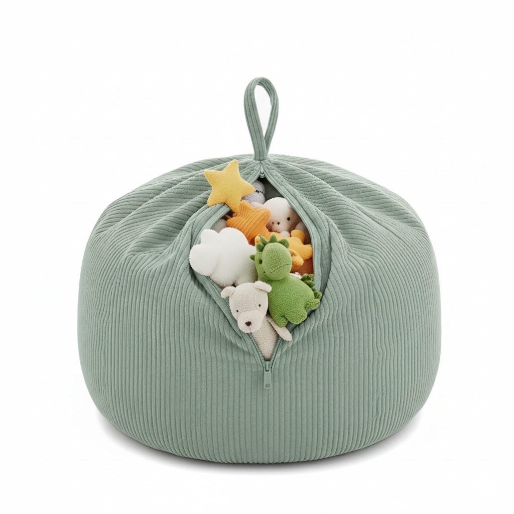 FAVRE Sitzsack Kinder Aufbewahrungshülle für Spielzeug und Kuscheltiere 85x85x50 cm