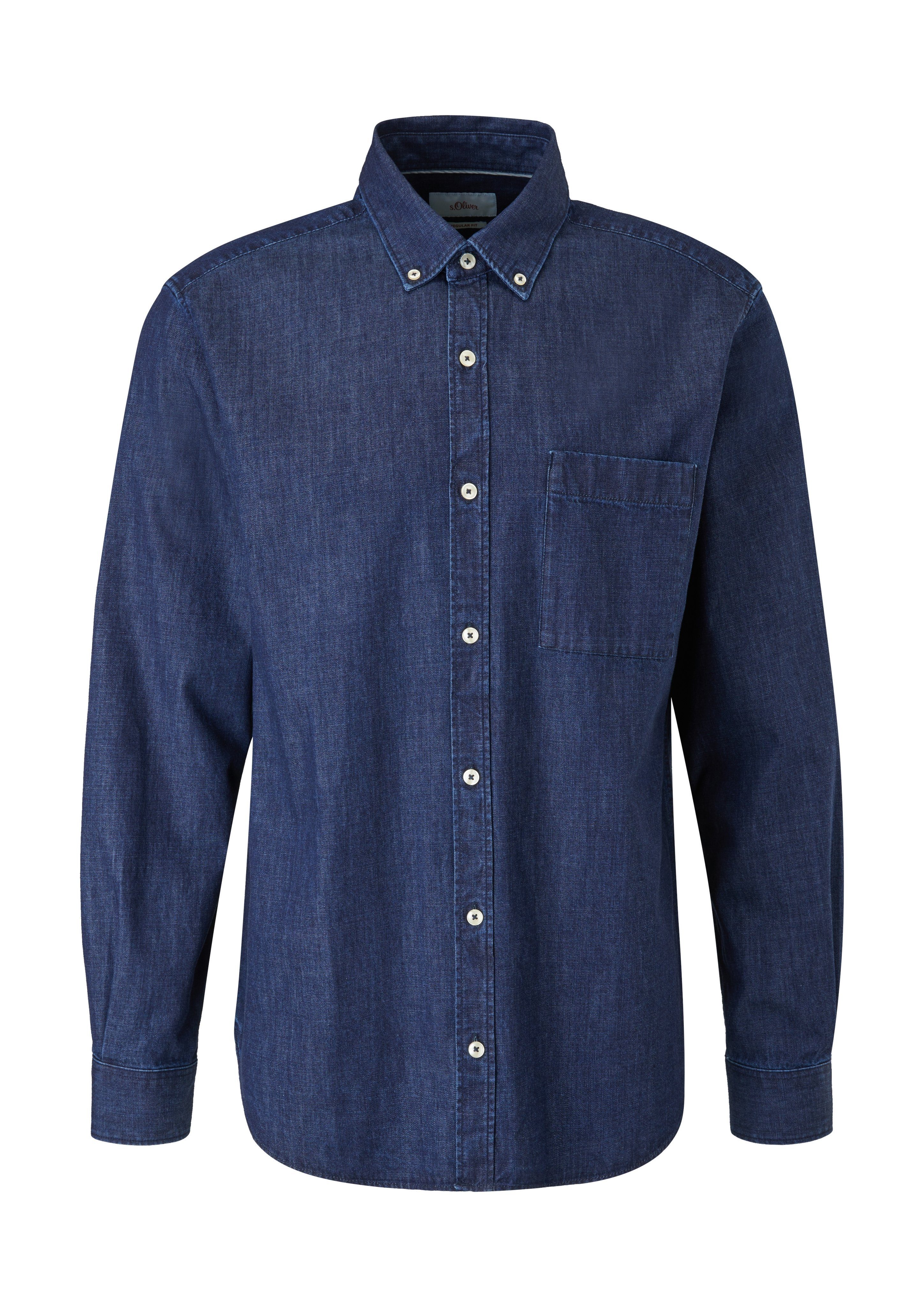 Langarmhemd Regular: Leichtes Jeanshemd
