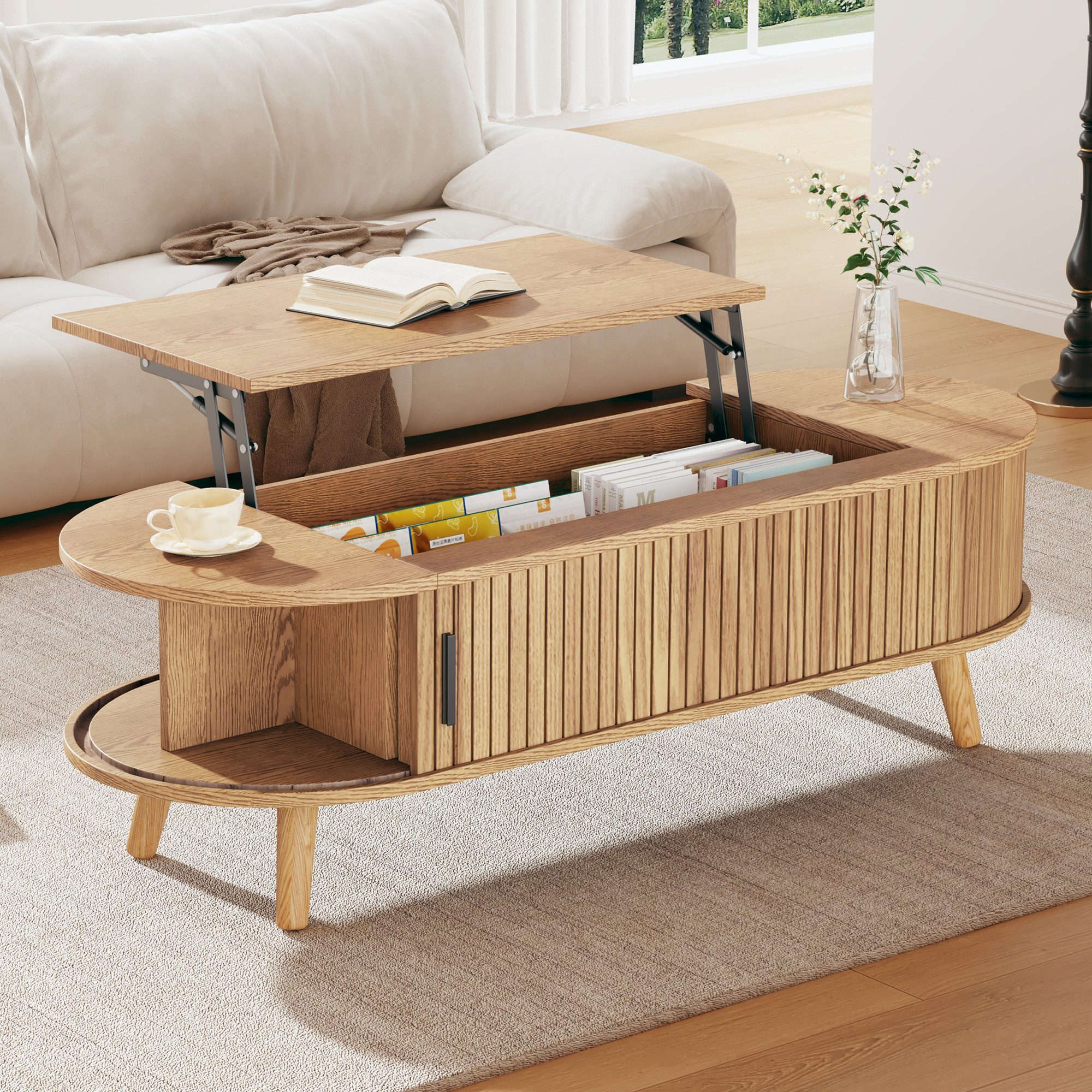Merax Couchtisch anhebbarer Sofatisch mit Liftfunktion günstig online kaufen