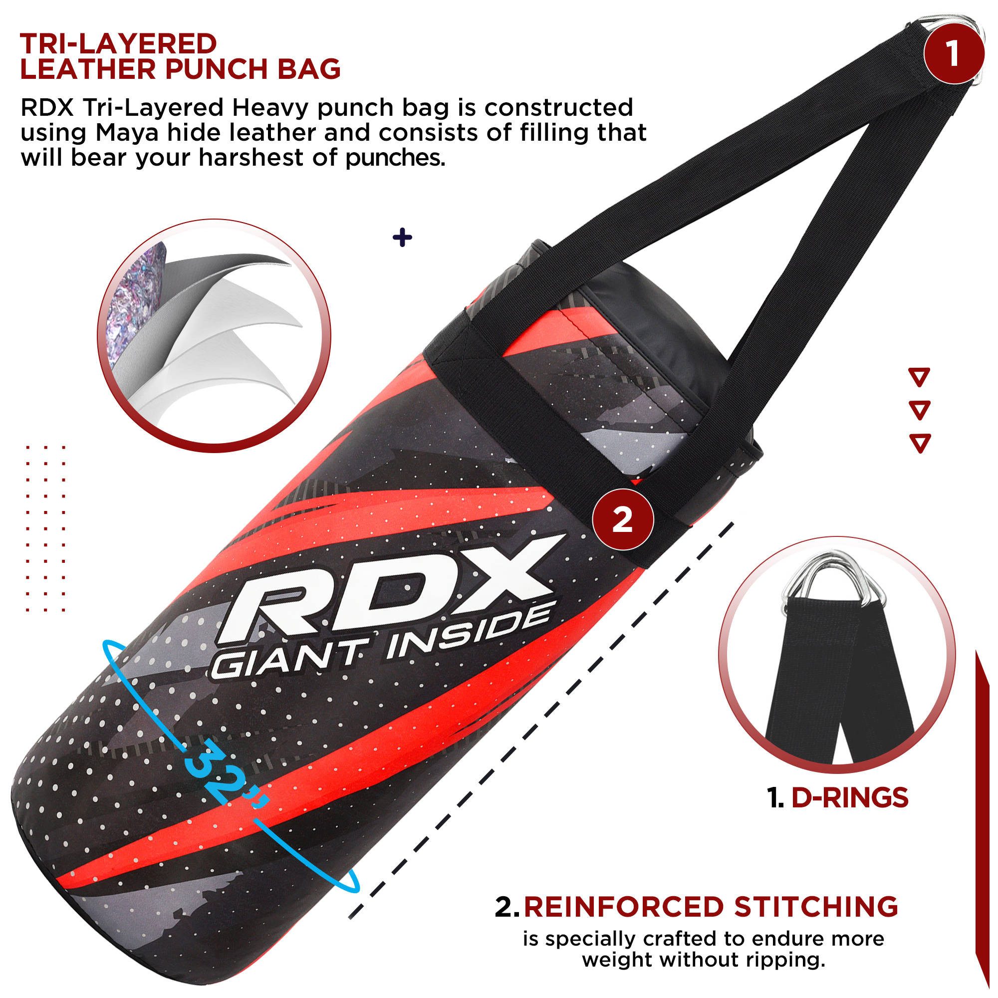 RDX Sports Boxsack RDX Kinder-Boxsack, 2 Fuß, 9-12 kg.