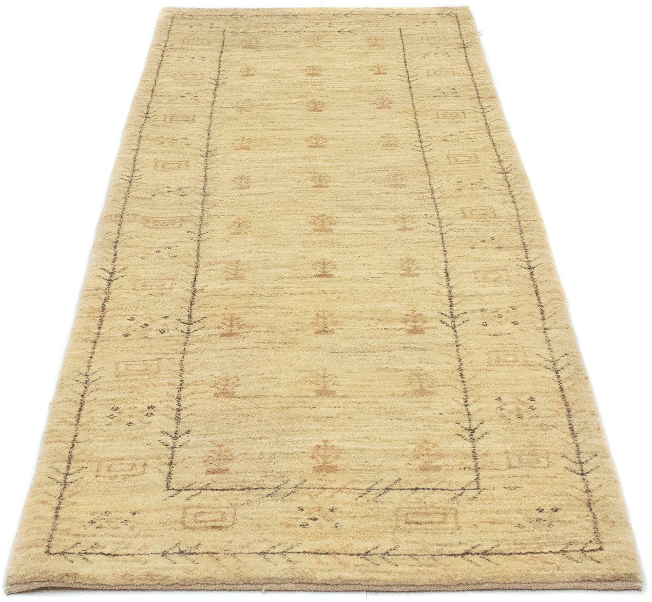 Wollteppich Gabbeh Teppich handgeknüpft beige, morgenland, rechteckig, Höhe: 18 mm, handgeknüpft | Kurzflor-Teppiche