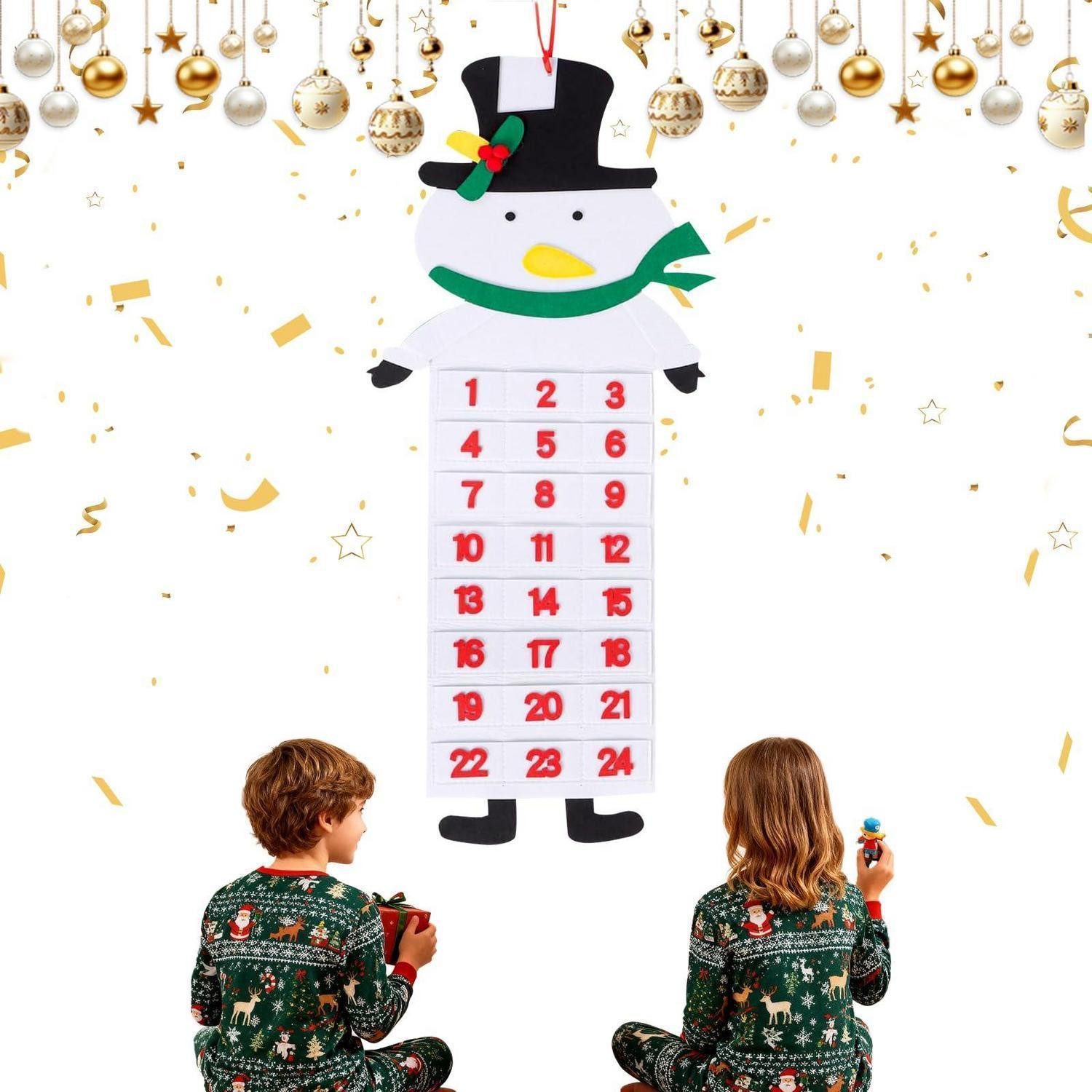 LuxusKollektion DIY-Adventskalender Adventskalender Filz DIY Nikolaus 24 Taschen hängend