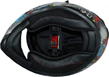 protectWEAR Motorradhelm Integralhelm (Robuster & Leiser Motorrad Helm, Kinn & Kopf Belüftung), mit integrierter Sonnenblende und klappbarem Visier V128-MU