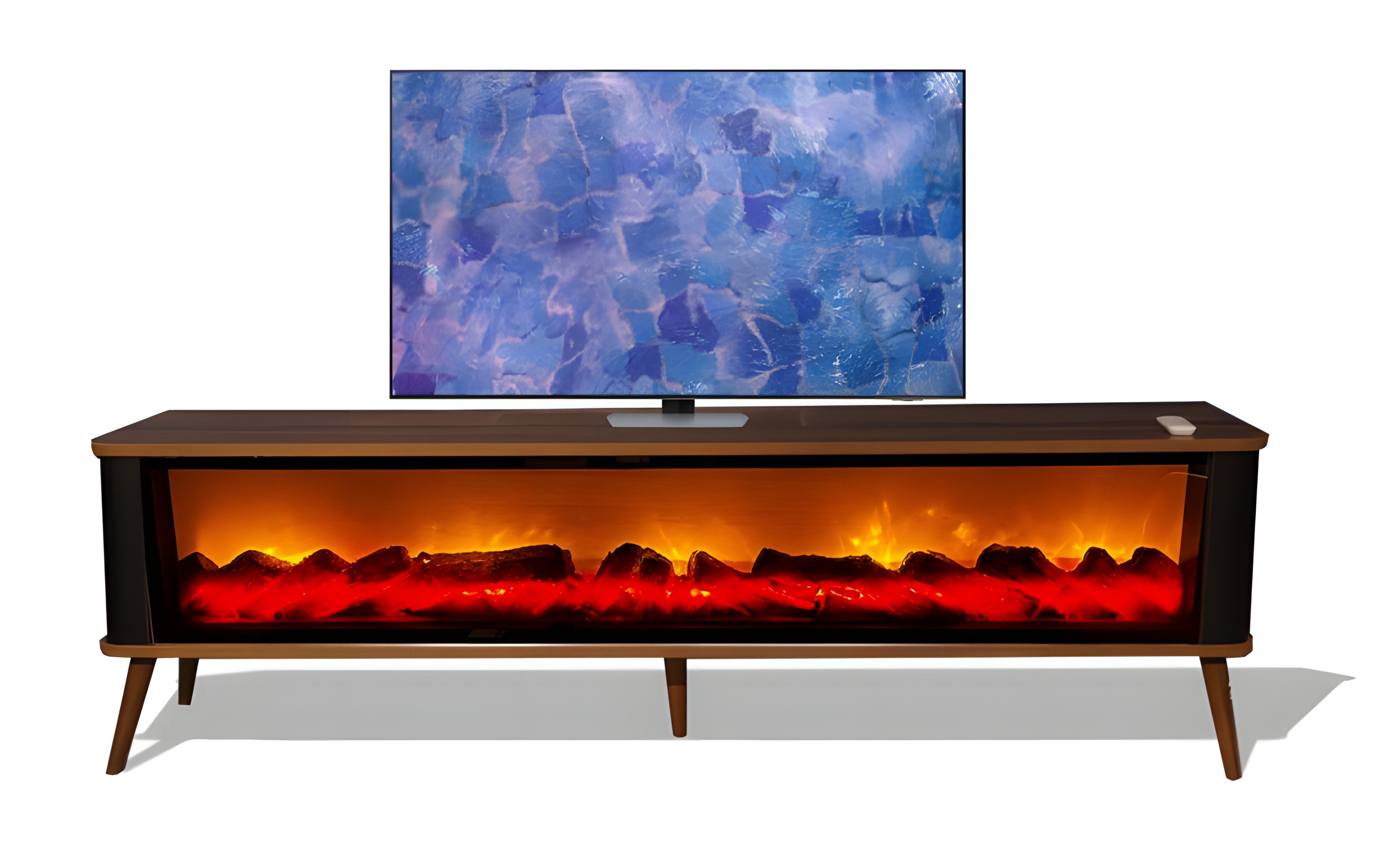 JVmoebel TV-Wand LED-Kamin TV-Schrank mit Fernbedienung und Musiksteuerung, (1-St), Made in Europe