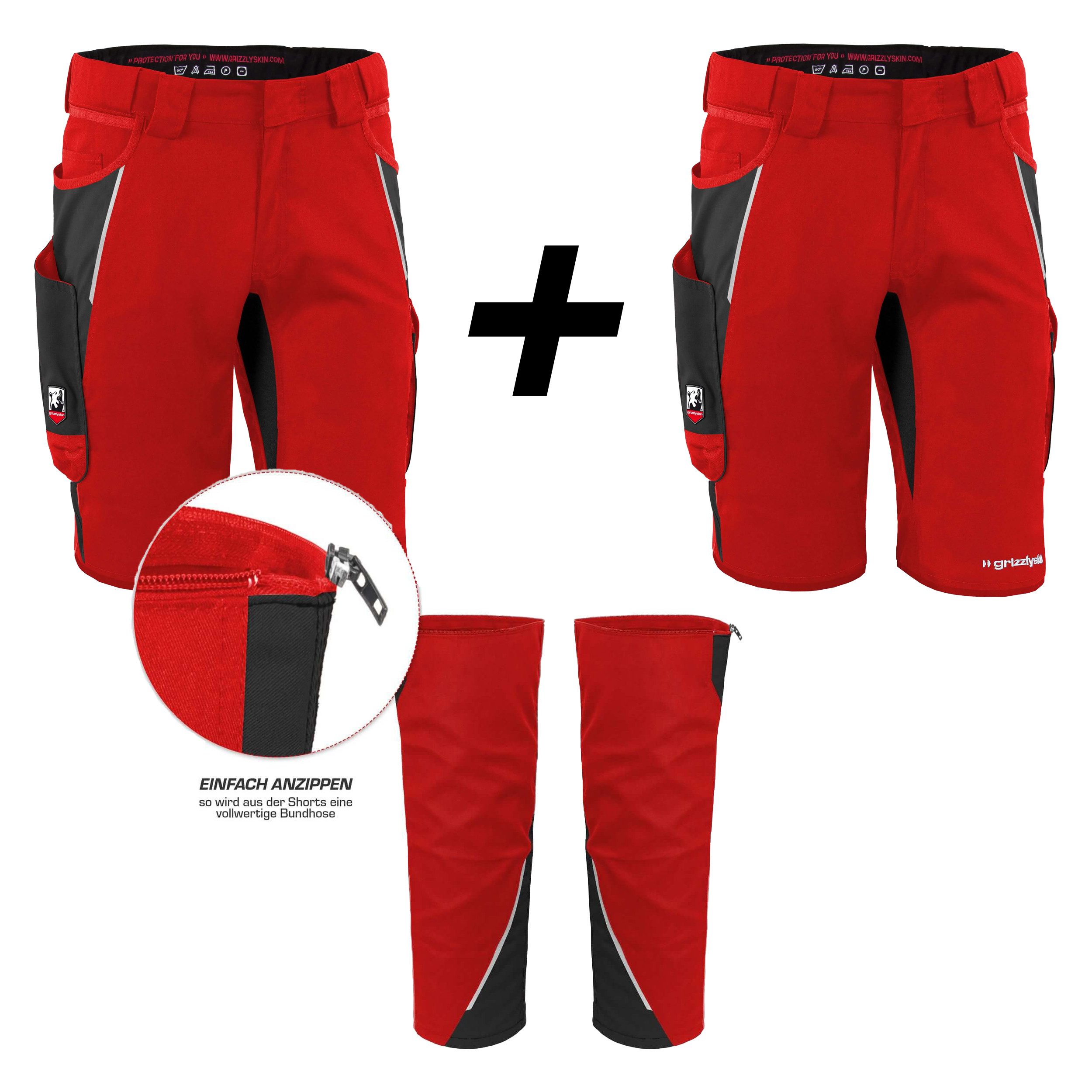 Qualitex Workwear Arbeitsshorts Moderne kurze Arbeitshose - 2x Herren Shorts IRON + Beinverlängerung (3-tlg) Cordura, Stretch, Lyocell - Robust & Atmungsaktiv für Handwerker