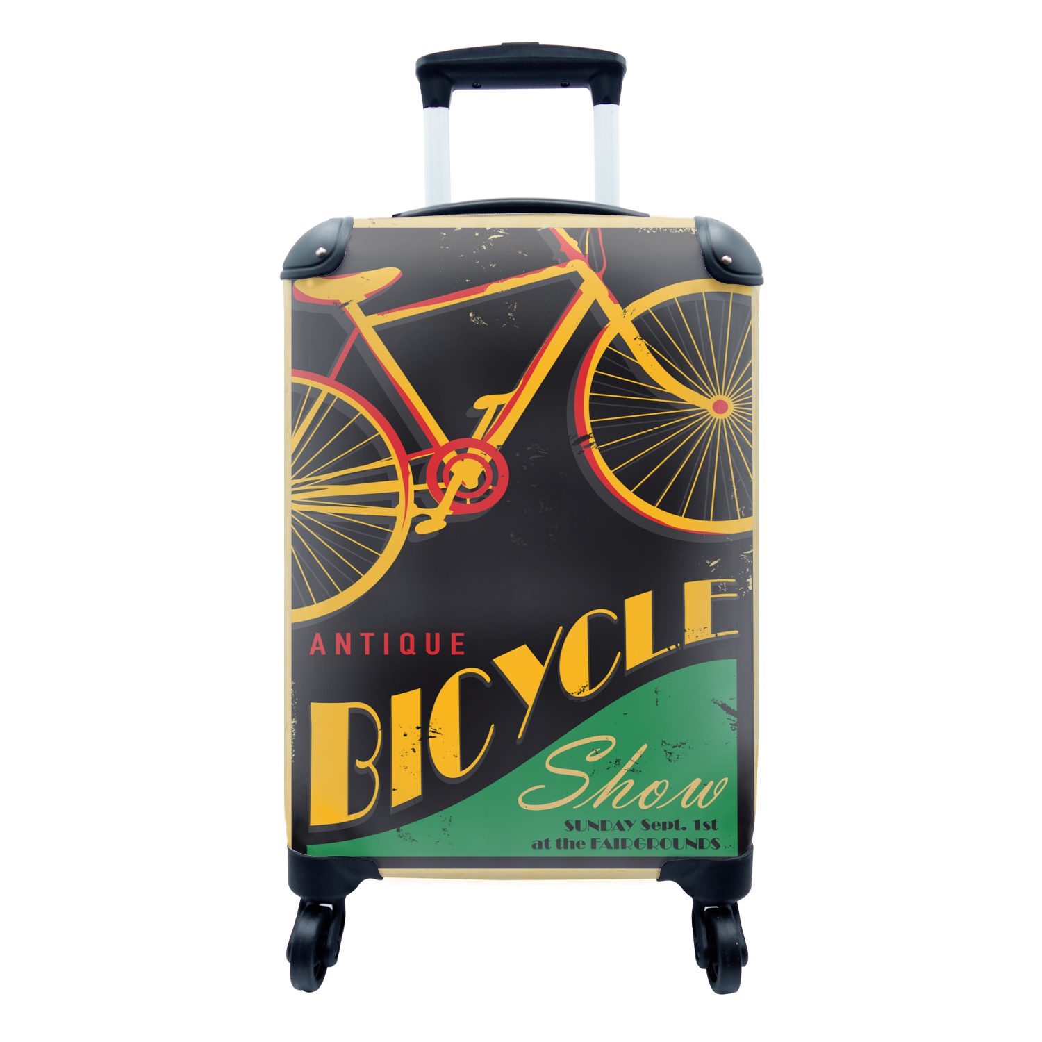 MuchoWow Handgepäckkoffer Vintage Poster Fahrrad, 4 Rollen, Reisetasche mit rollen, Handgepäck für Ferien, Trolley, Reisekoffer