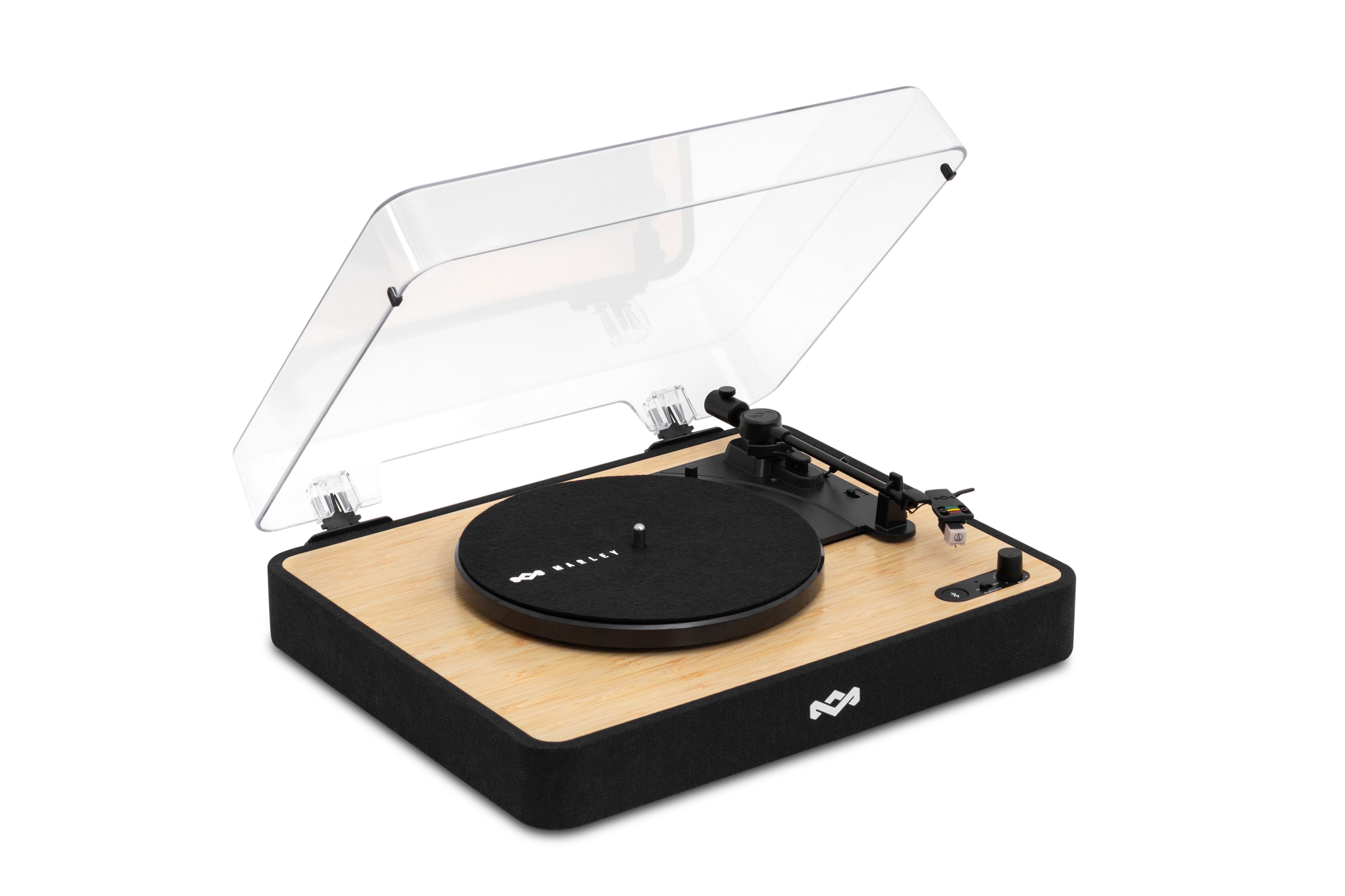 House of Marley Marley EM-JT004-SB Revolution Turntable Plattenspieler (Riemenantrieb, Bluetooth, Audio-Technica Tonabnehmer & 3 Geschwindigkeiten)