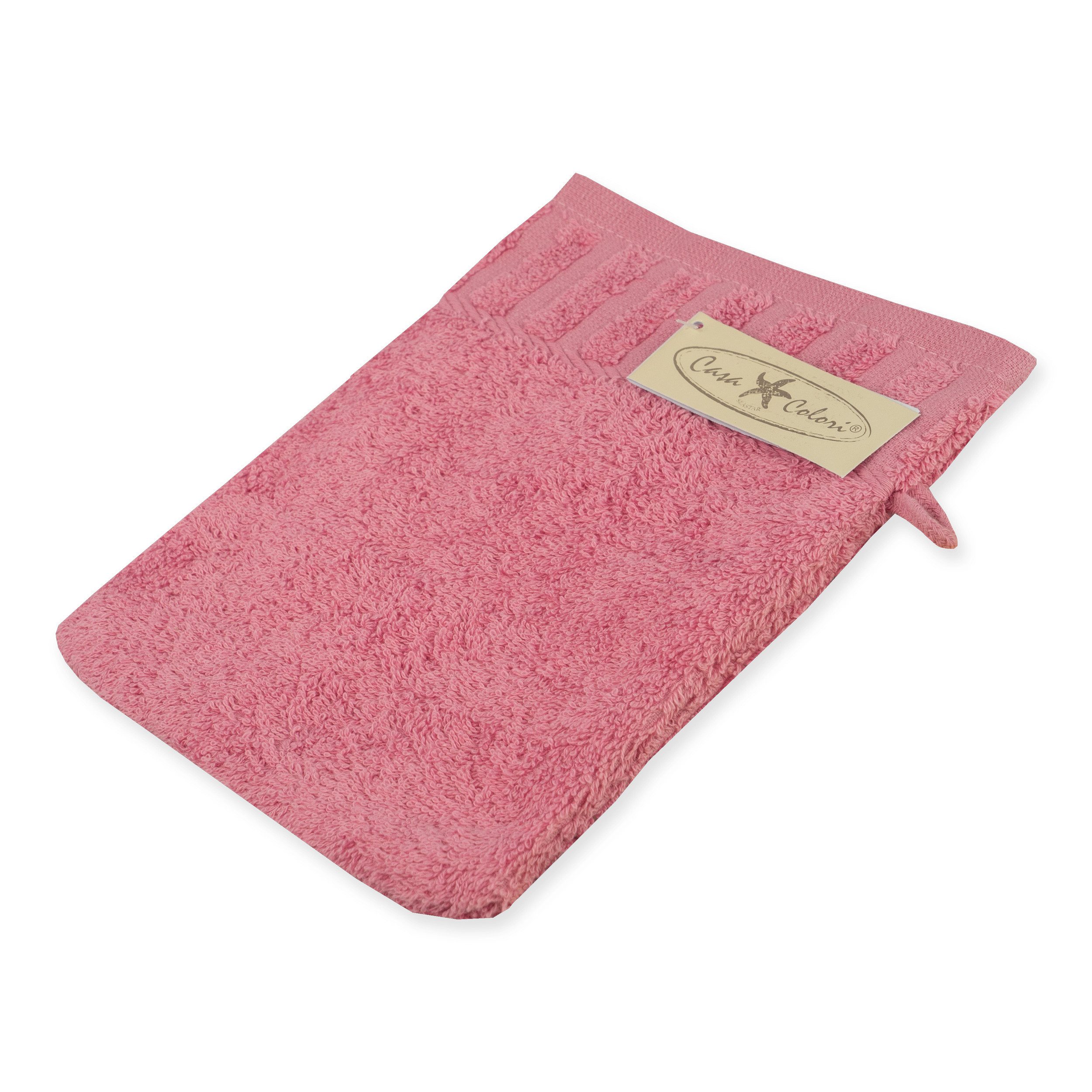 Casa Colori Waschlappen Uni, (1-St), Hohe Farbbrillanz, Einfache Pflege