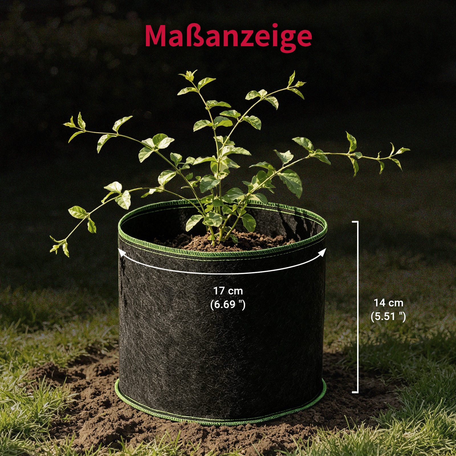 CannoBox Pflanzkübel Pflanzbeutel pflanzsack 270 g/m² Pflanztaschen Pflanzkübel (5 St), 5 St, 10 St, Luftschneid, atmungsaktiv, Ø18–50 cm – Bild 2 von 5