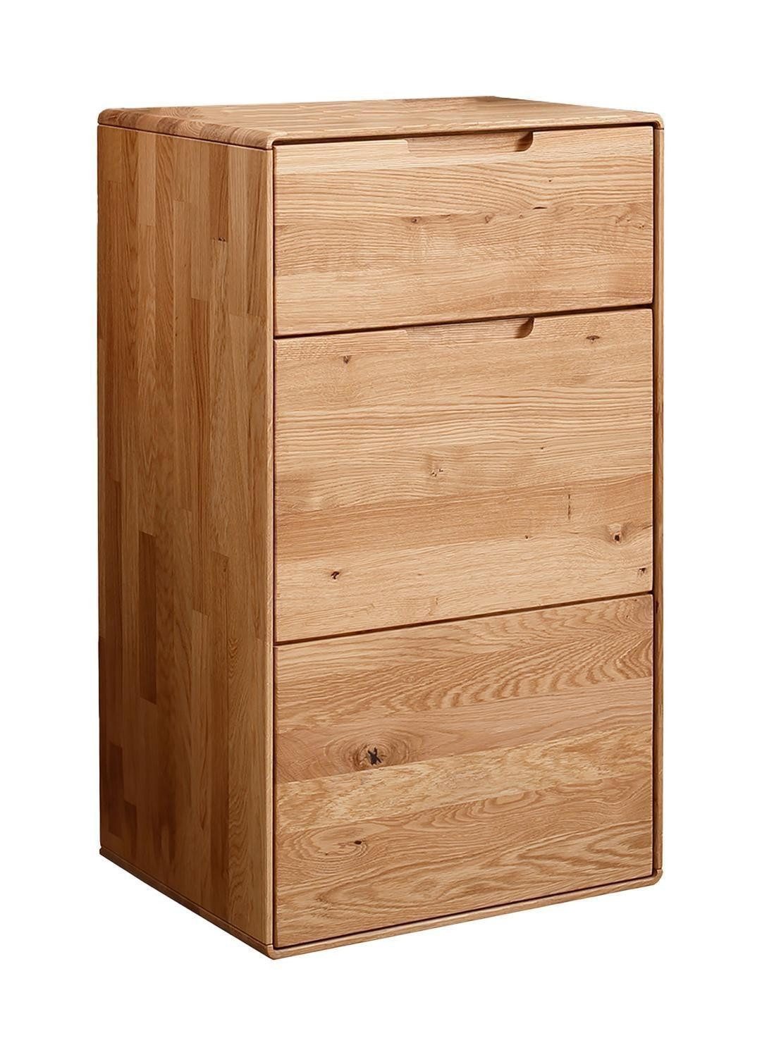 G+K Möbelvertriebs GmbH Kommode KM-0663, 1 Tür, 1 Schublade, Wildeiche massiv, B 51 x H 91 x T 40 cm